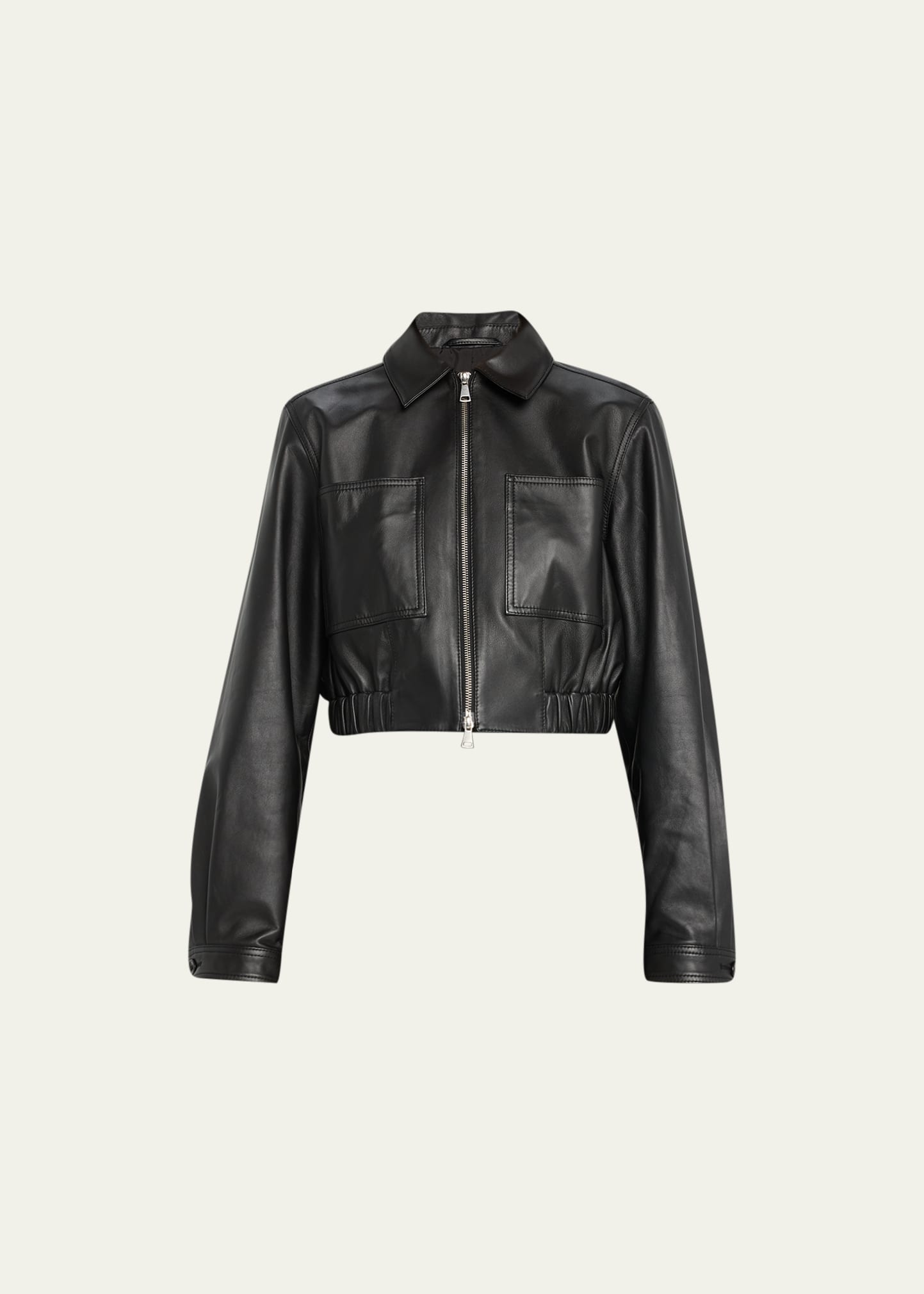 Proenza Schouler White Label Cropped Leather Jacket In Black