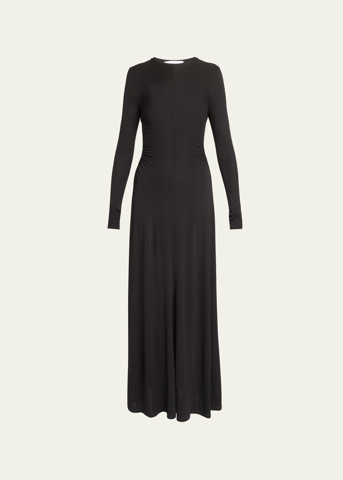Proenza Schouler White Label Long-sleeve Open Back Jersey Maxi Dress In Black