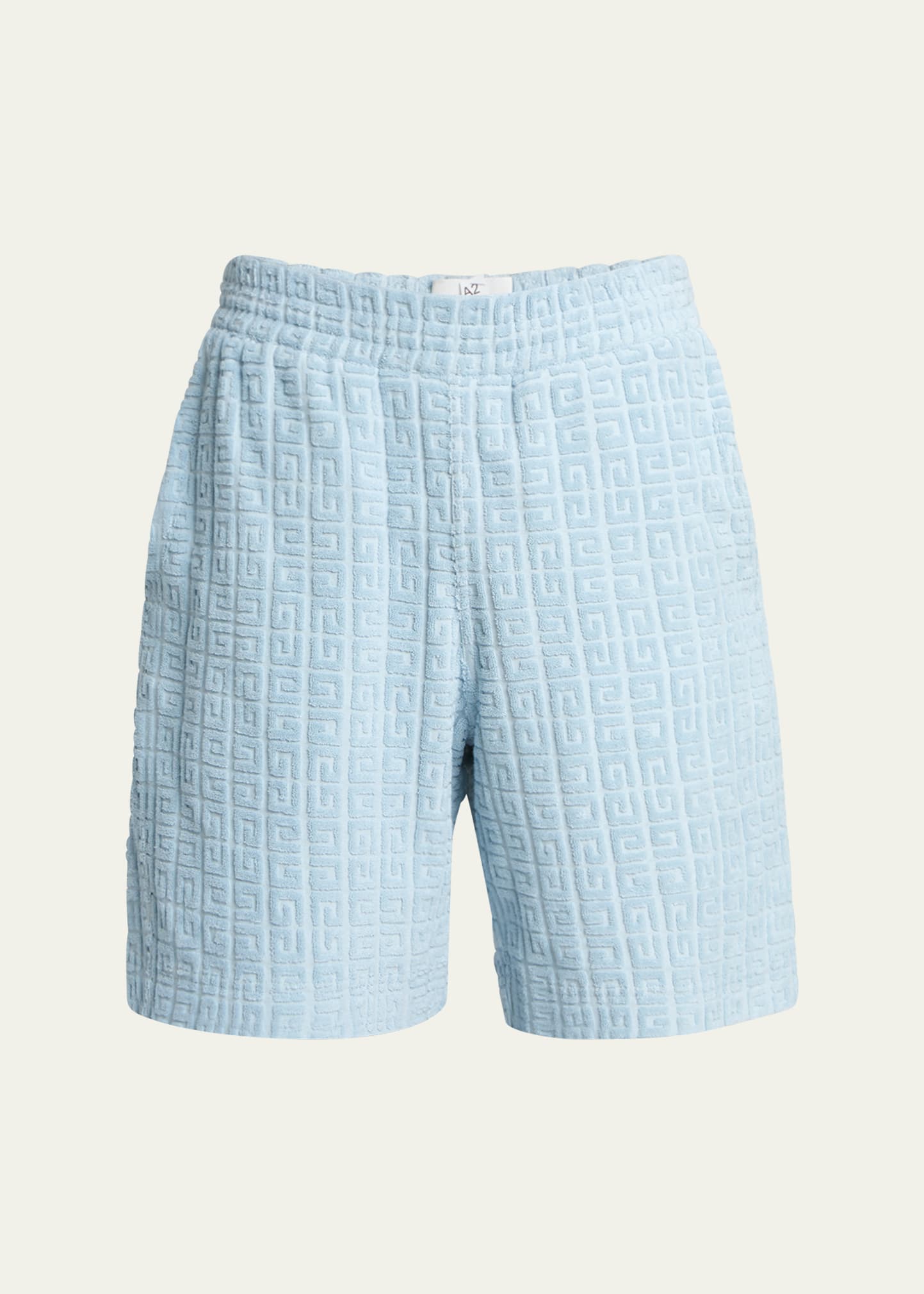 Shop Givenchy Men's 4g Terry Shorts In Sky Blue