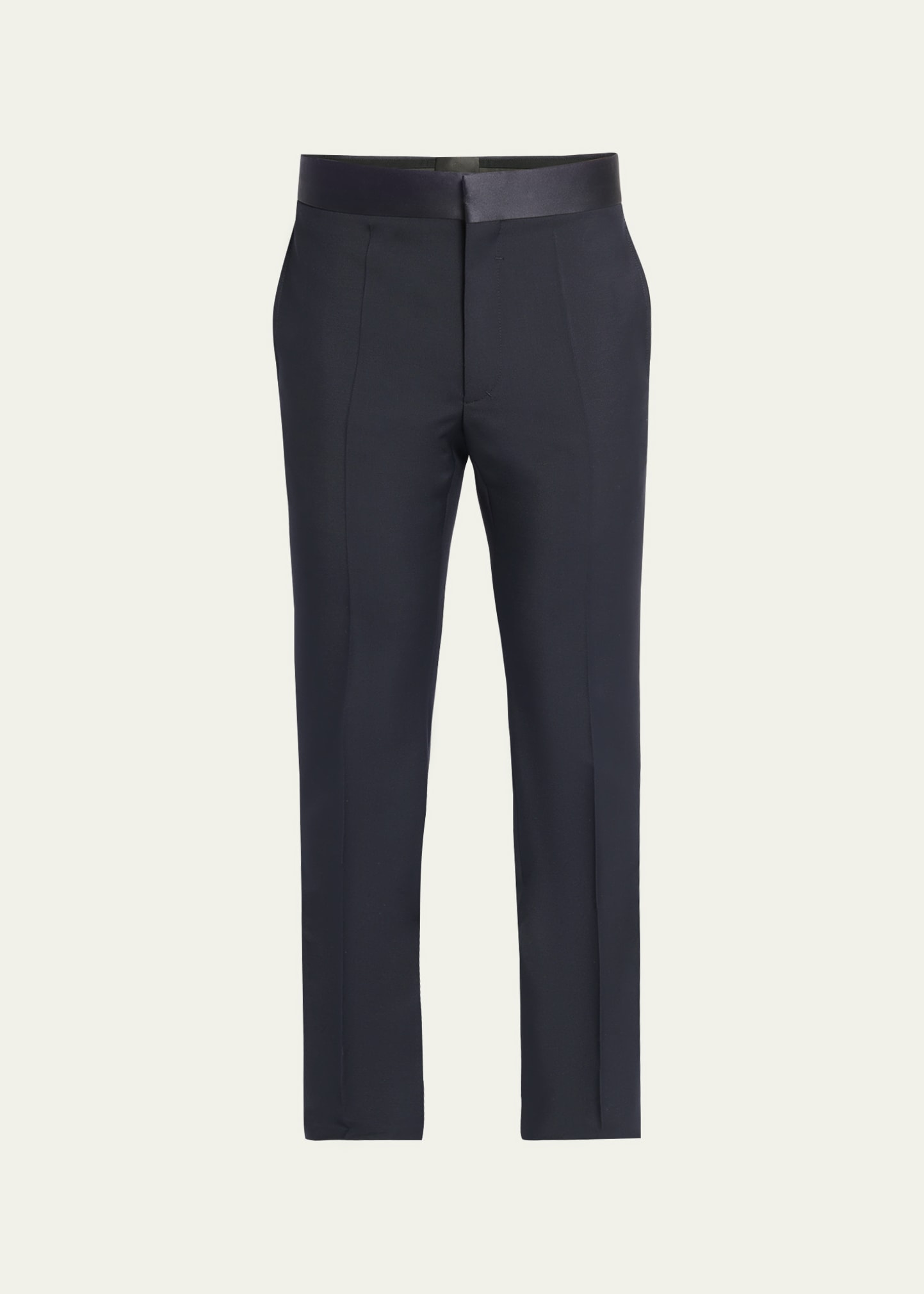 Shop Givenchy Men's Wool-blend Evening Trousers In Night Blue