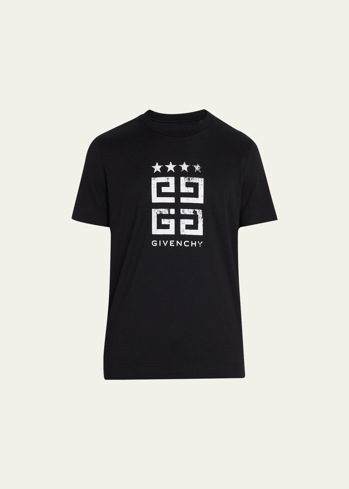 Shop Givenchy Men's 4g Stars Stamped Logo T-shirt In Black