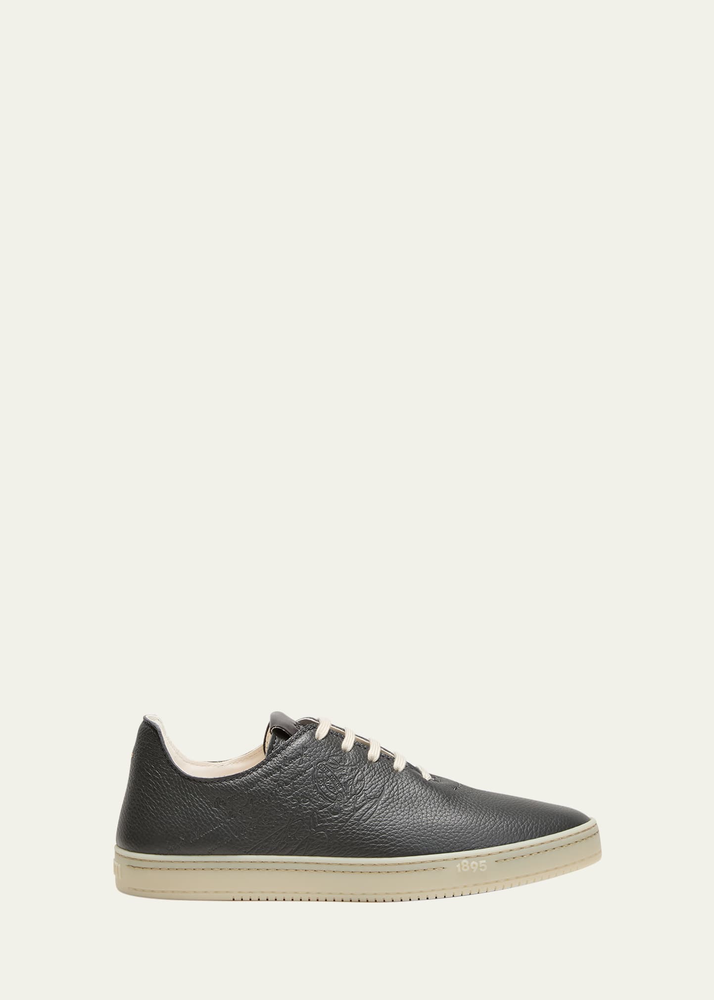 Berluti Men's Eden Scritto Leather Low-top Sneakers In Mysterious Grey