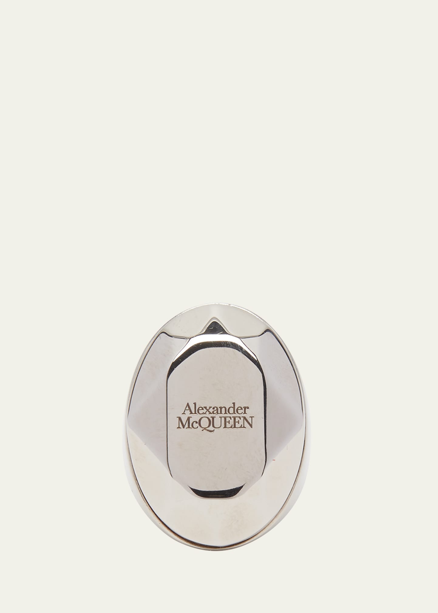 Alexander Mcqueen Men's Faceted Stone Signet Ring In Mcq0911sil.v.b An