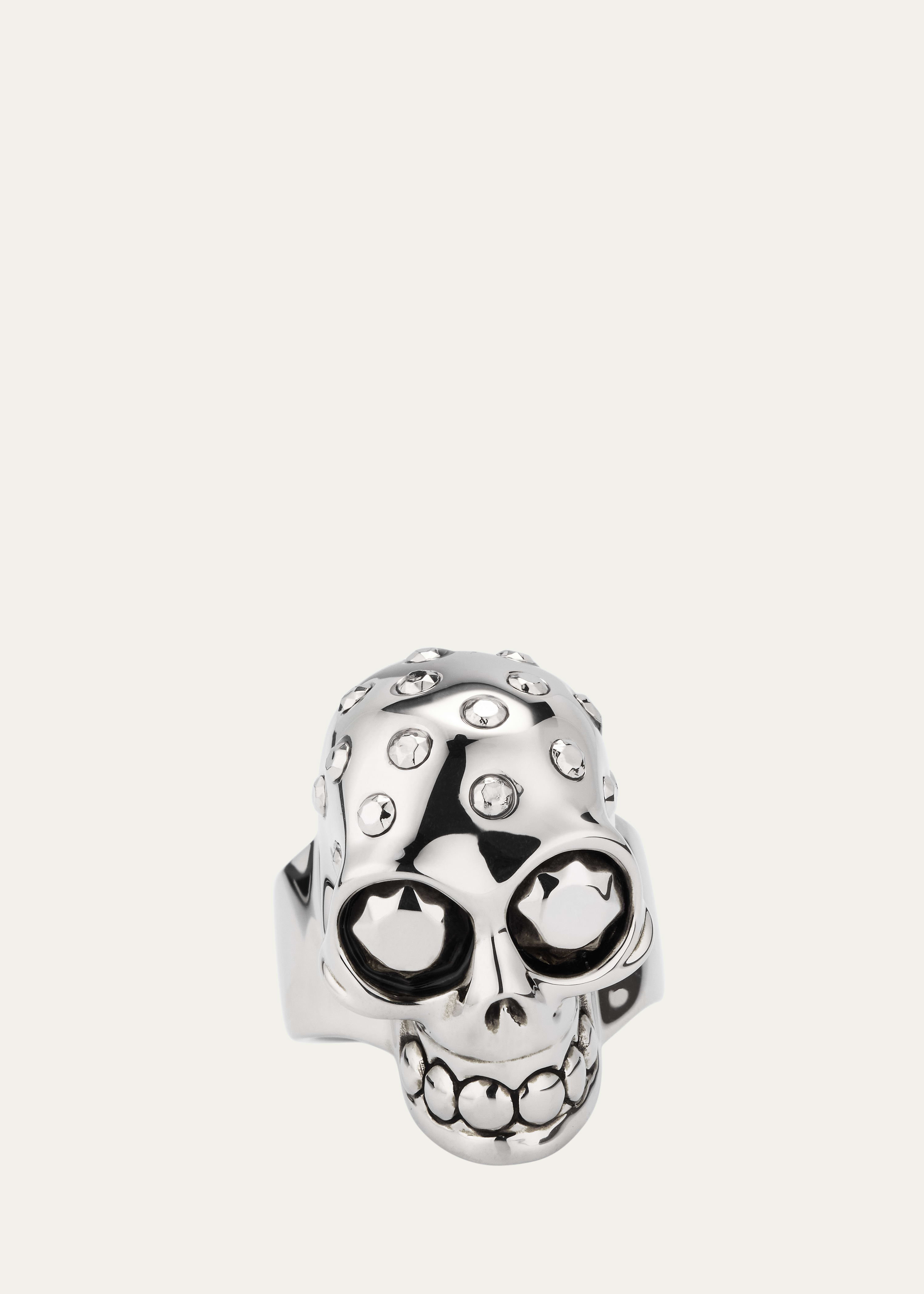 Shop Alexander Mcqueen Men's Giant Skull Ring In Mcq0911sil.v.b An