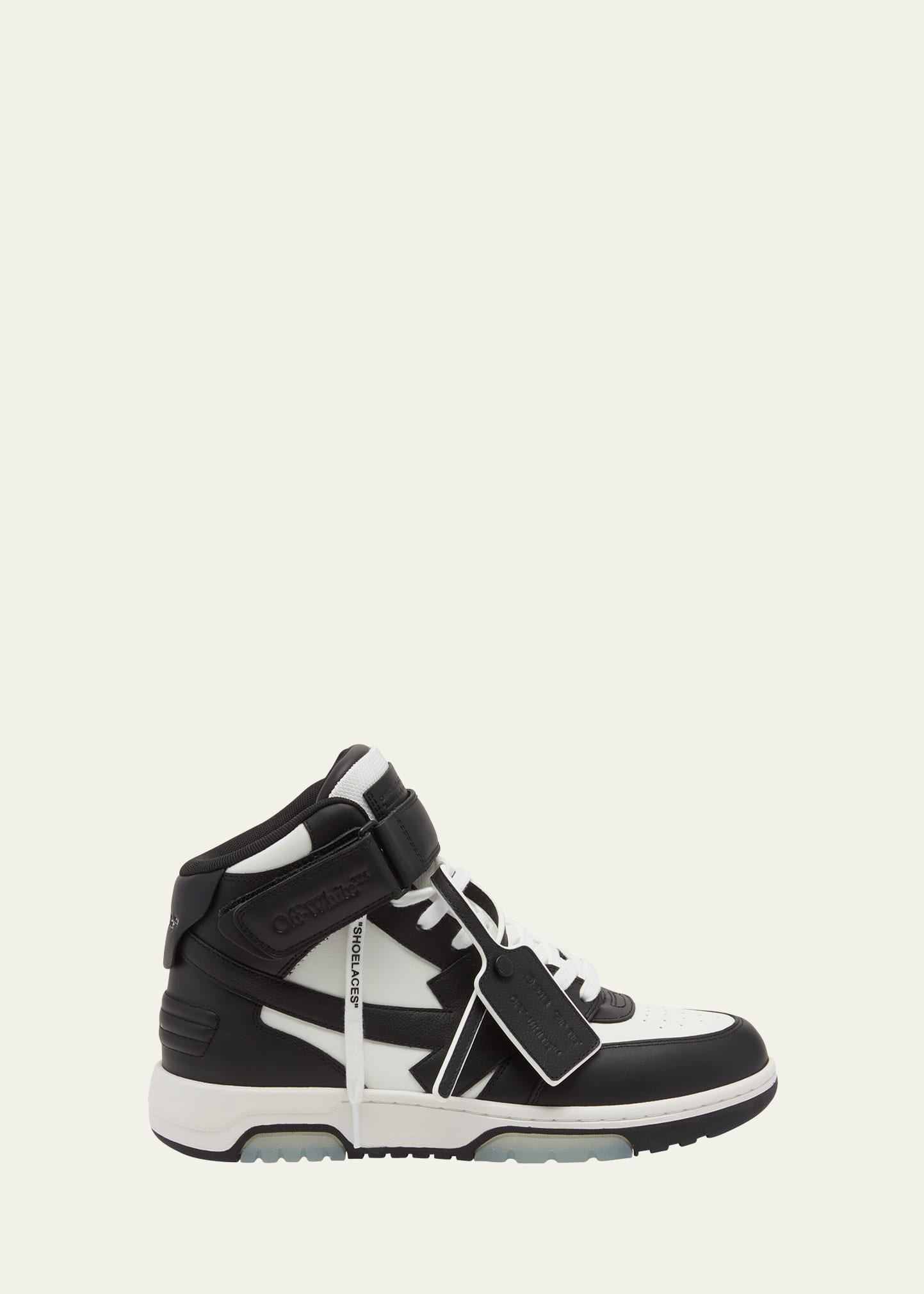 OFF-WHITE MEN'S OUT OF OFFICE LEATHER MID-TOP SNEAKERS