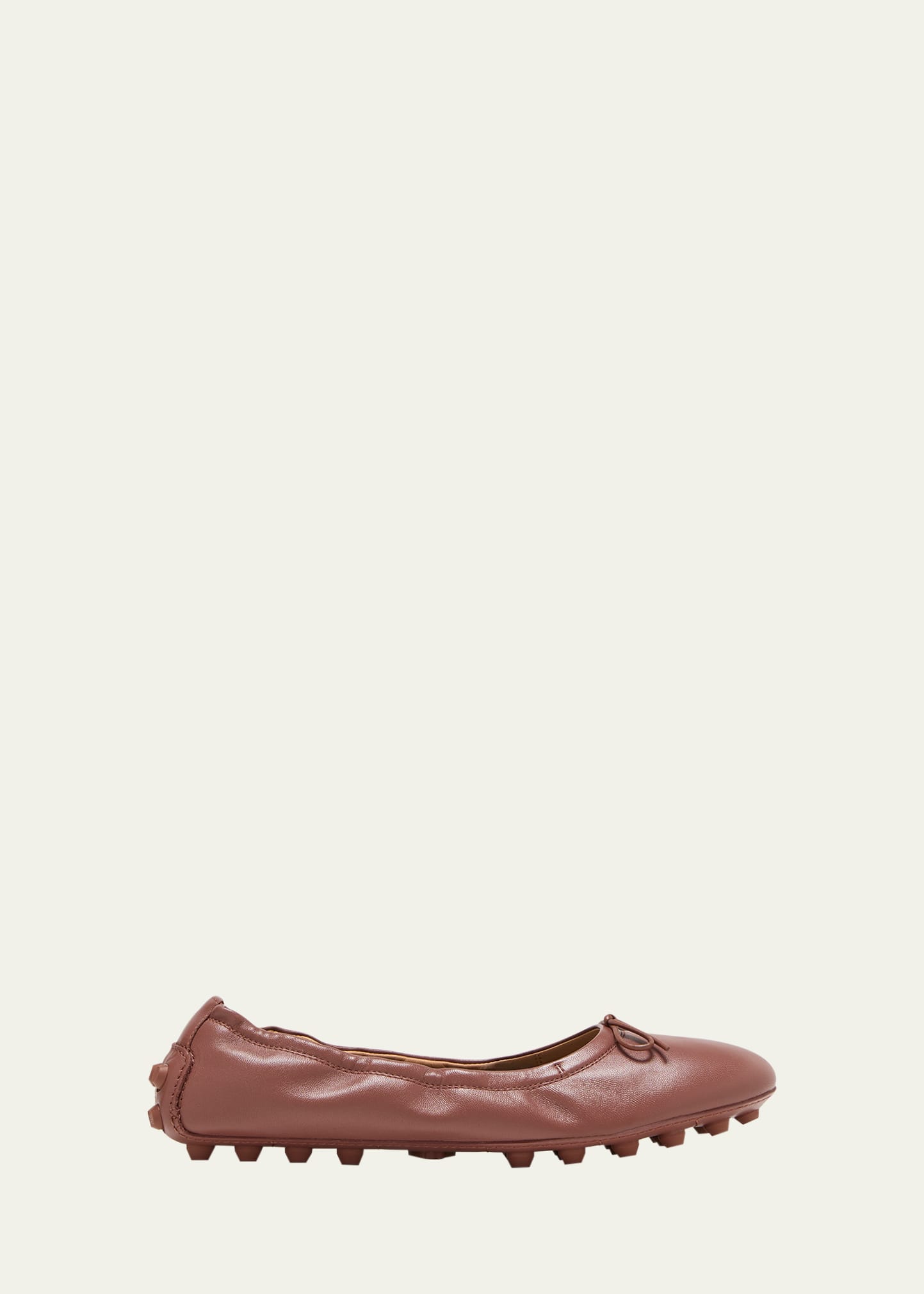 Tod's Gommini Bow Lambskin Ballerina Flats In Altraversioni