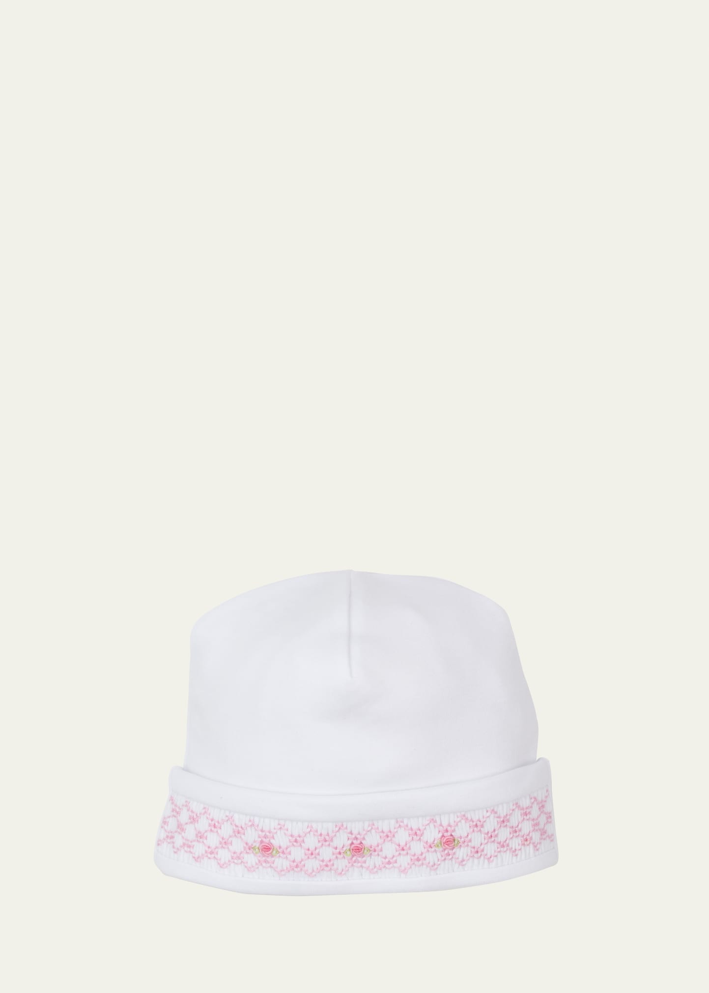 Girl's Hand-Smocked Pima Cotton Hat, Size Newborn-S