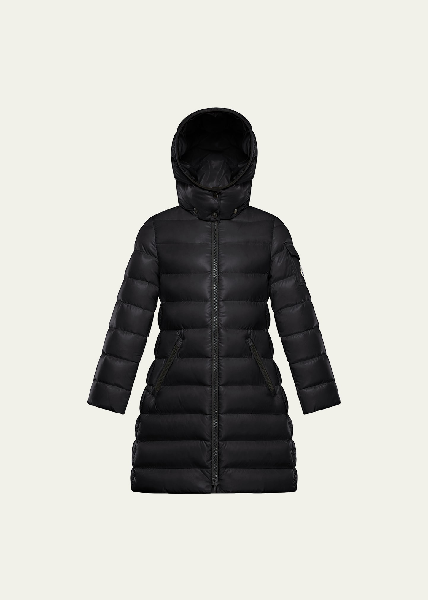 Moncler Kid's Moka Long Puffer Coat In Black