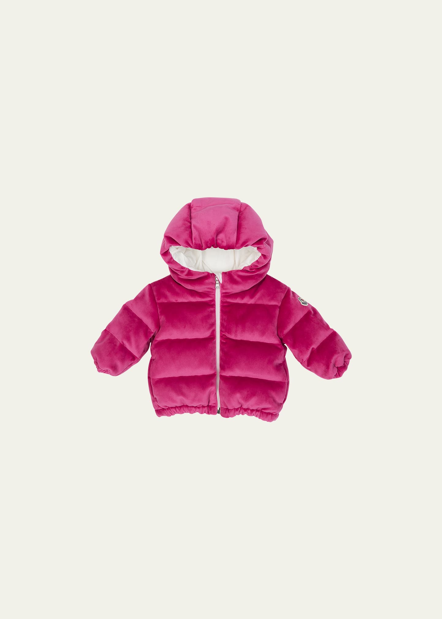 Moncler Babies' Kid's Daos Velvet Puffer Jacket In Brt Pink