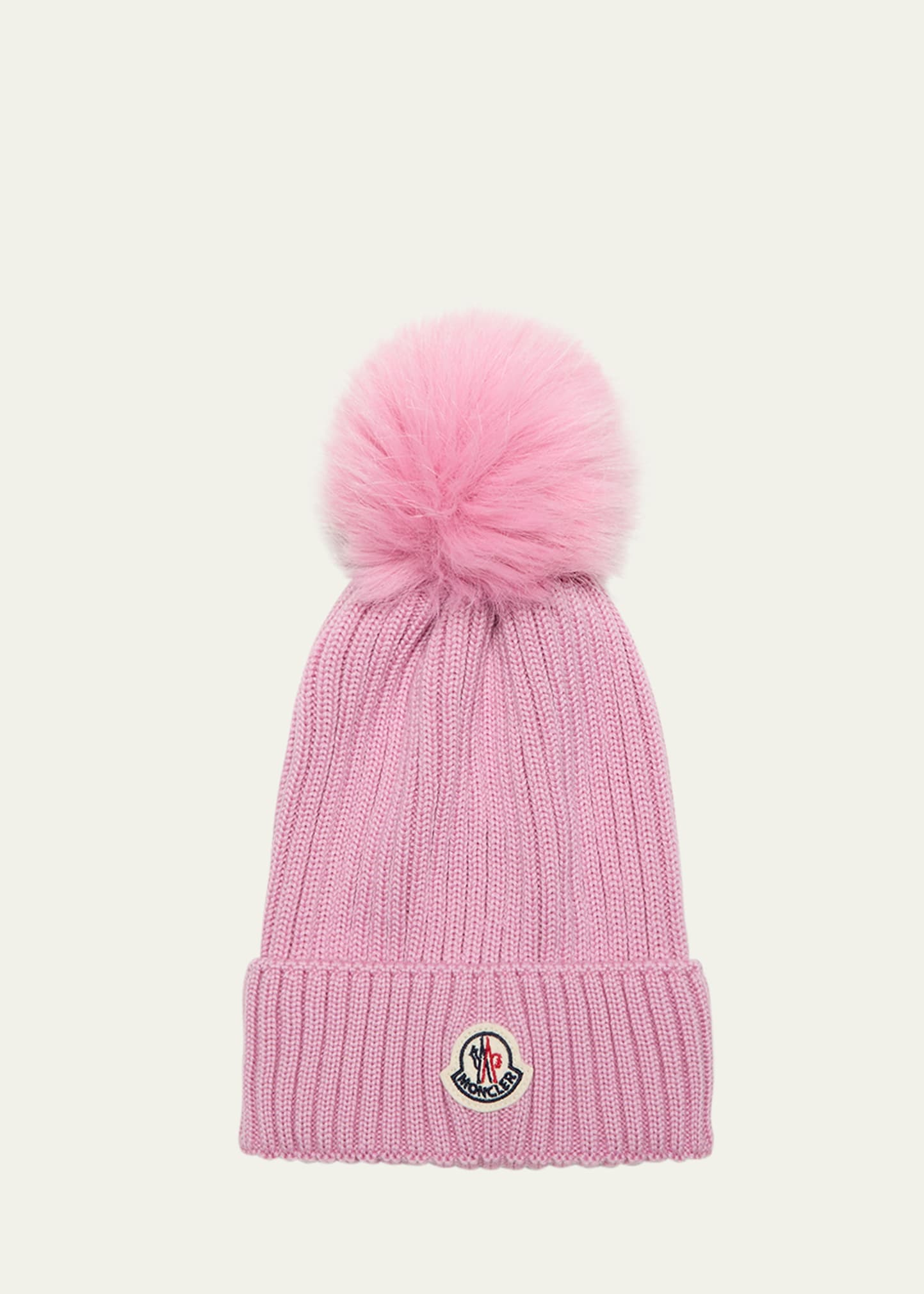 Girl's Ribbed Pom Pom Hat, Size S-L