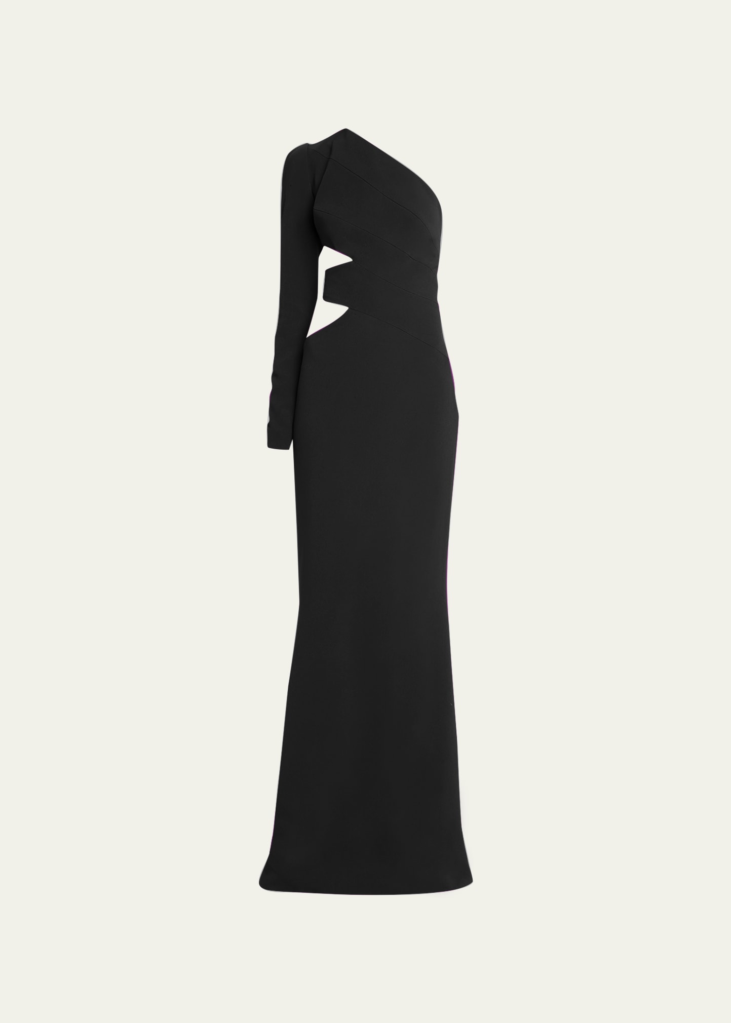 Elie Saab One-Shoulder Cutout Trumpet Dress