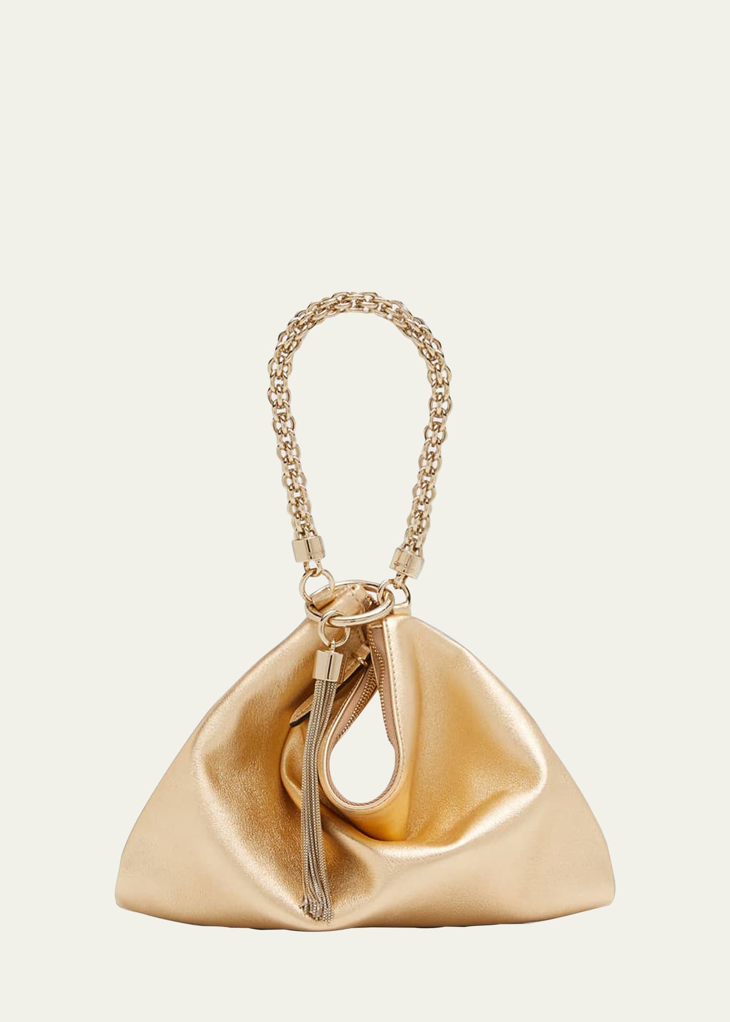 Jimmy Choo Callie Metallic Chain Top-handle Bag In Gold