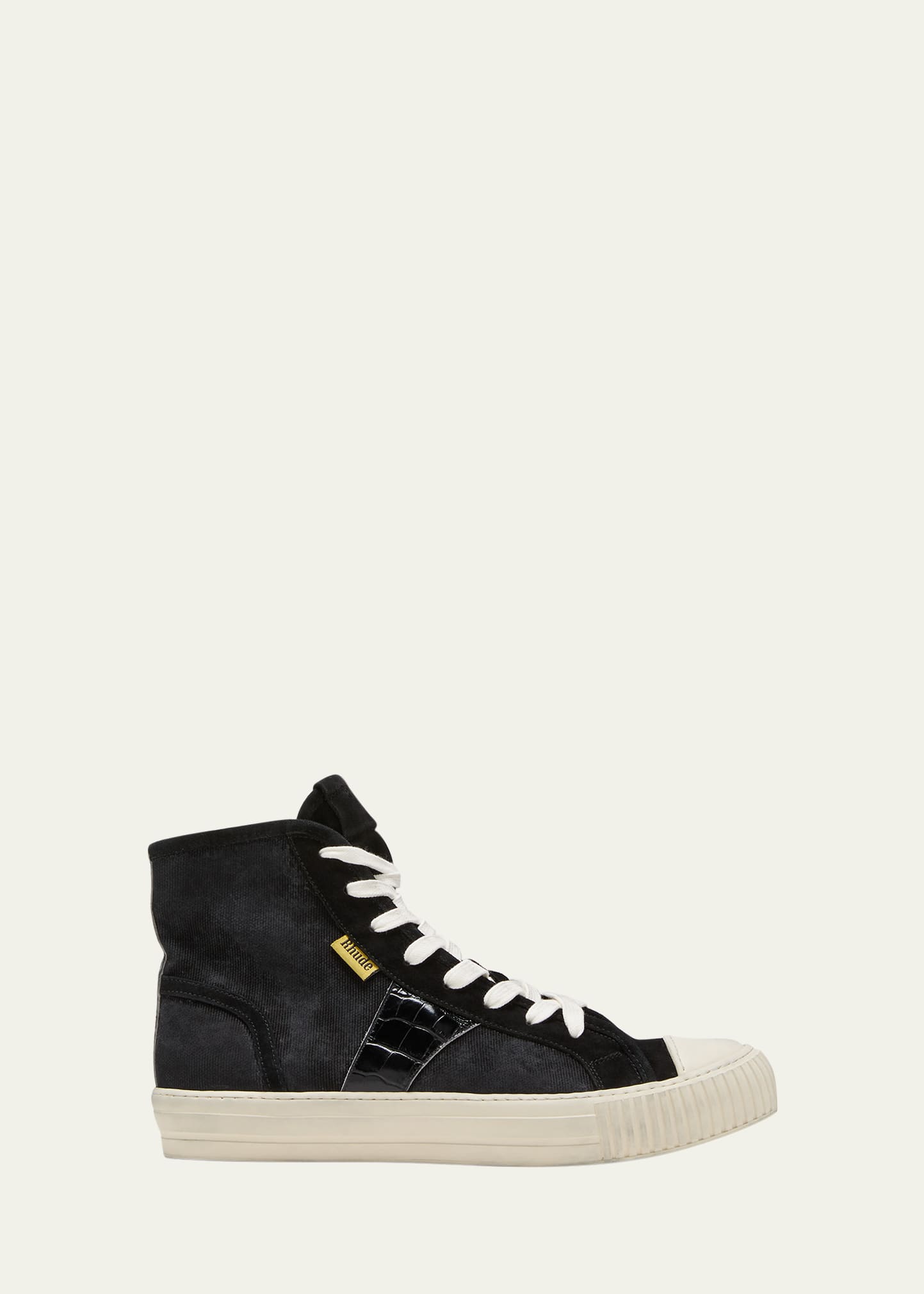 Rhude Men's Bel Airs Canvas High-top Sneakers In Black Croc