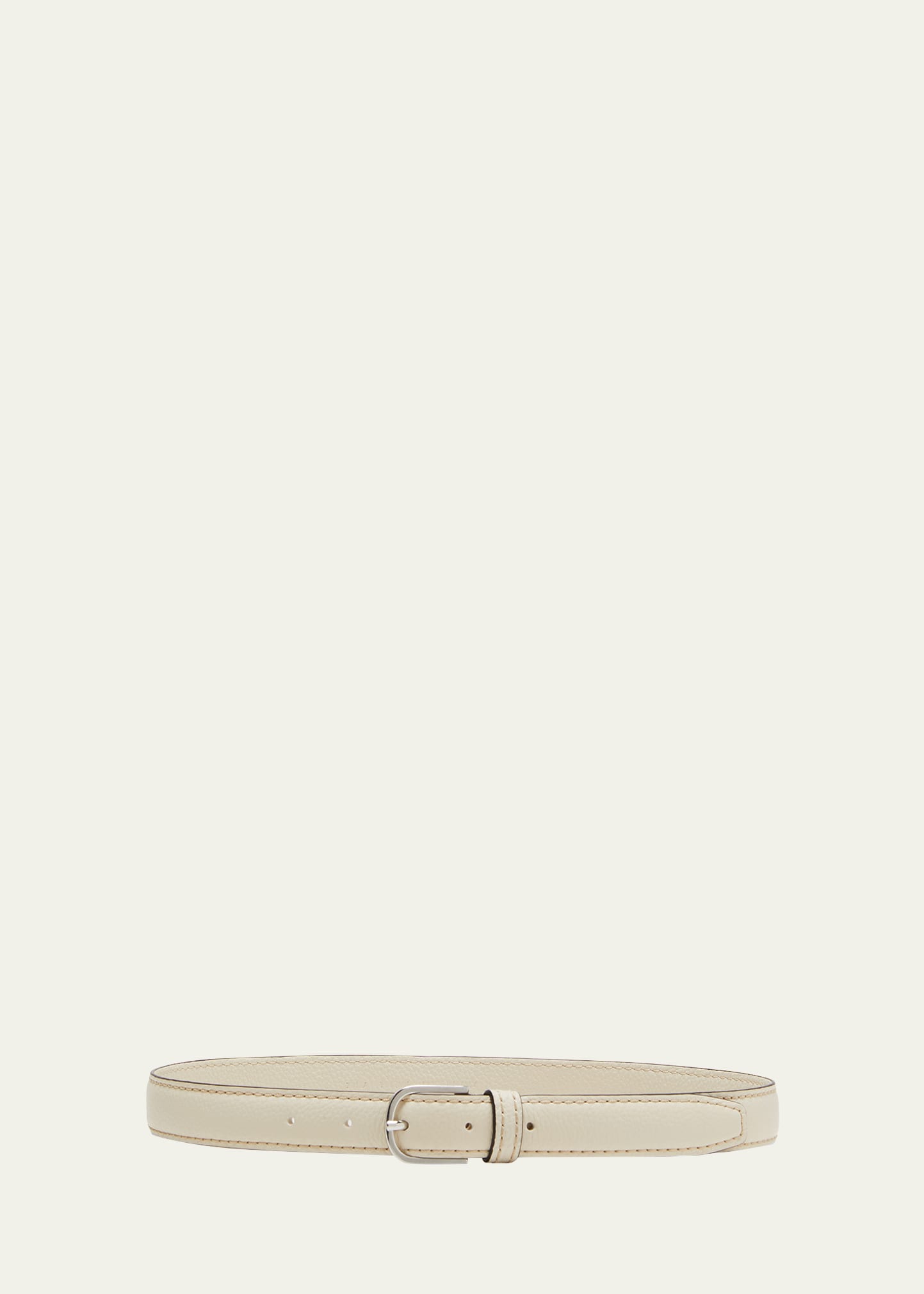 Totême Slim Trouser Leather Belt In Milk Grain 111