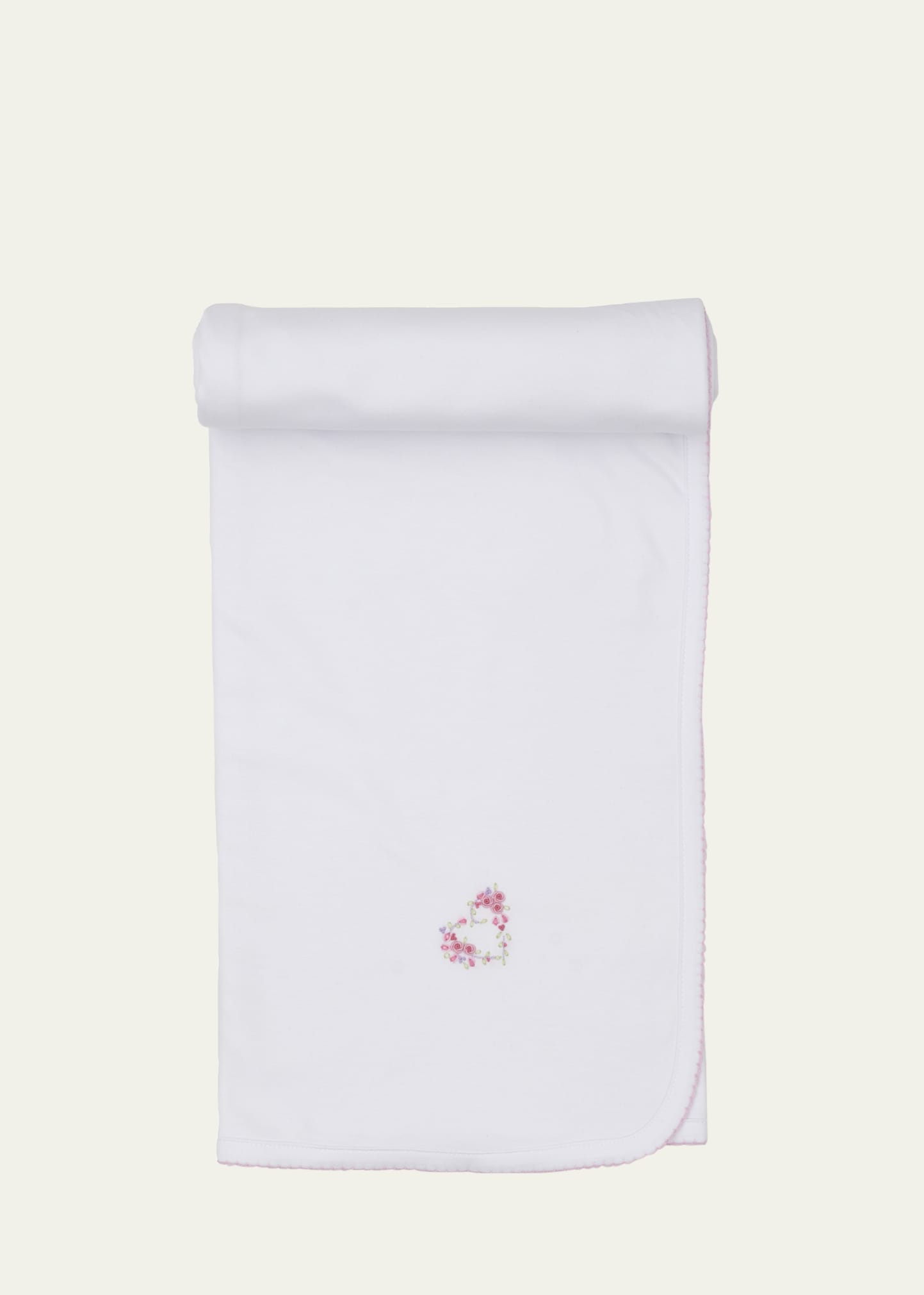 Girl's Pima Cotton Baby Blanket with Embroidery