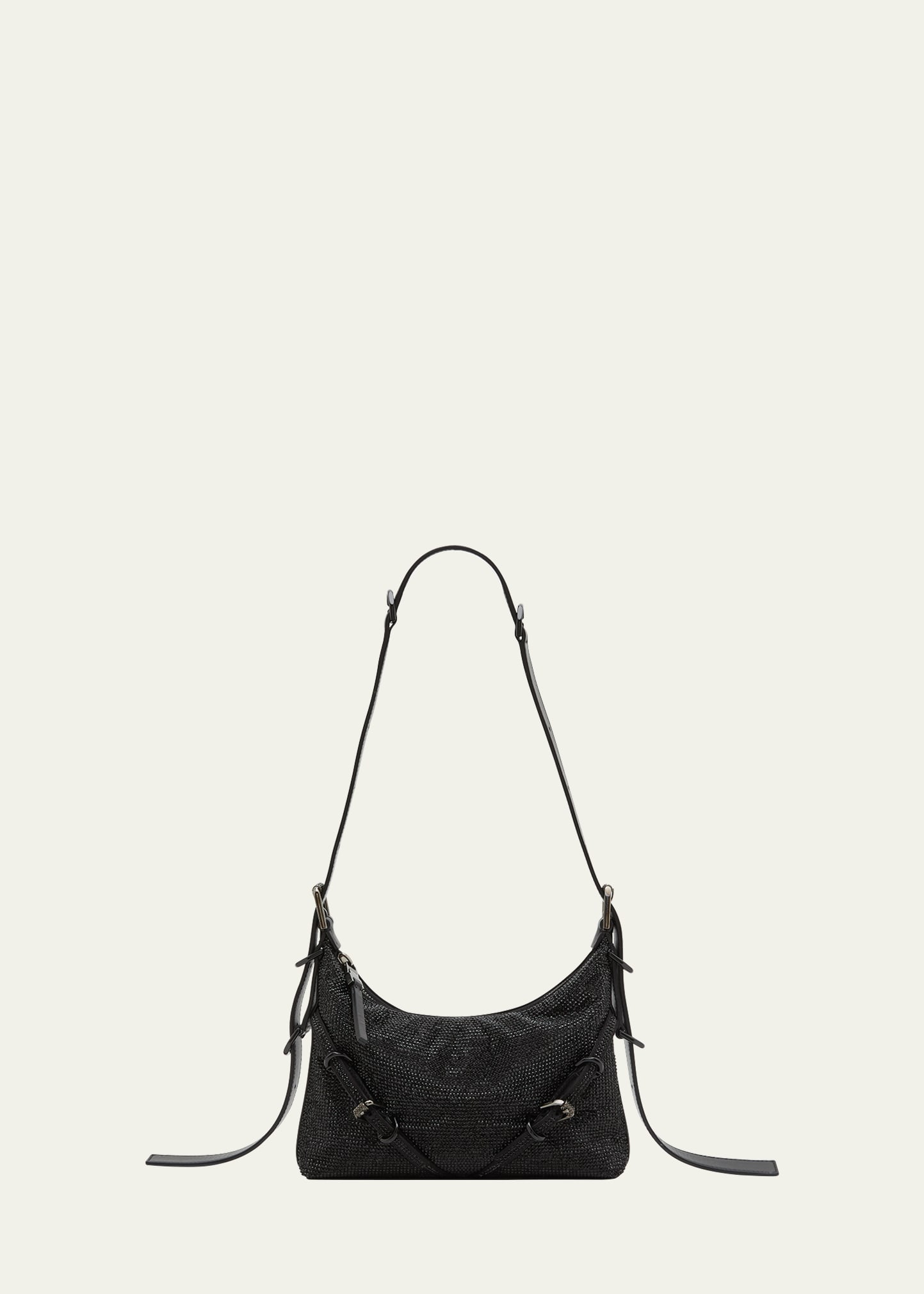 Givenchy Mini Voyou Crystal-embellished Shoulder Bag In Black