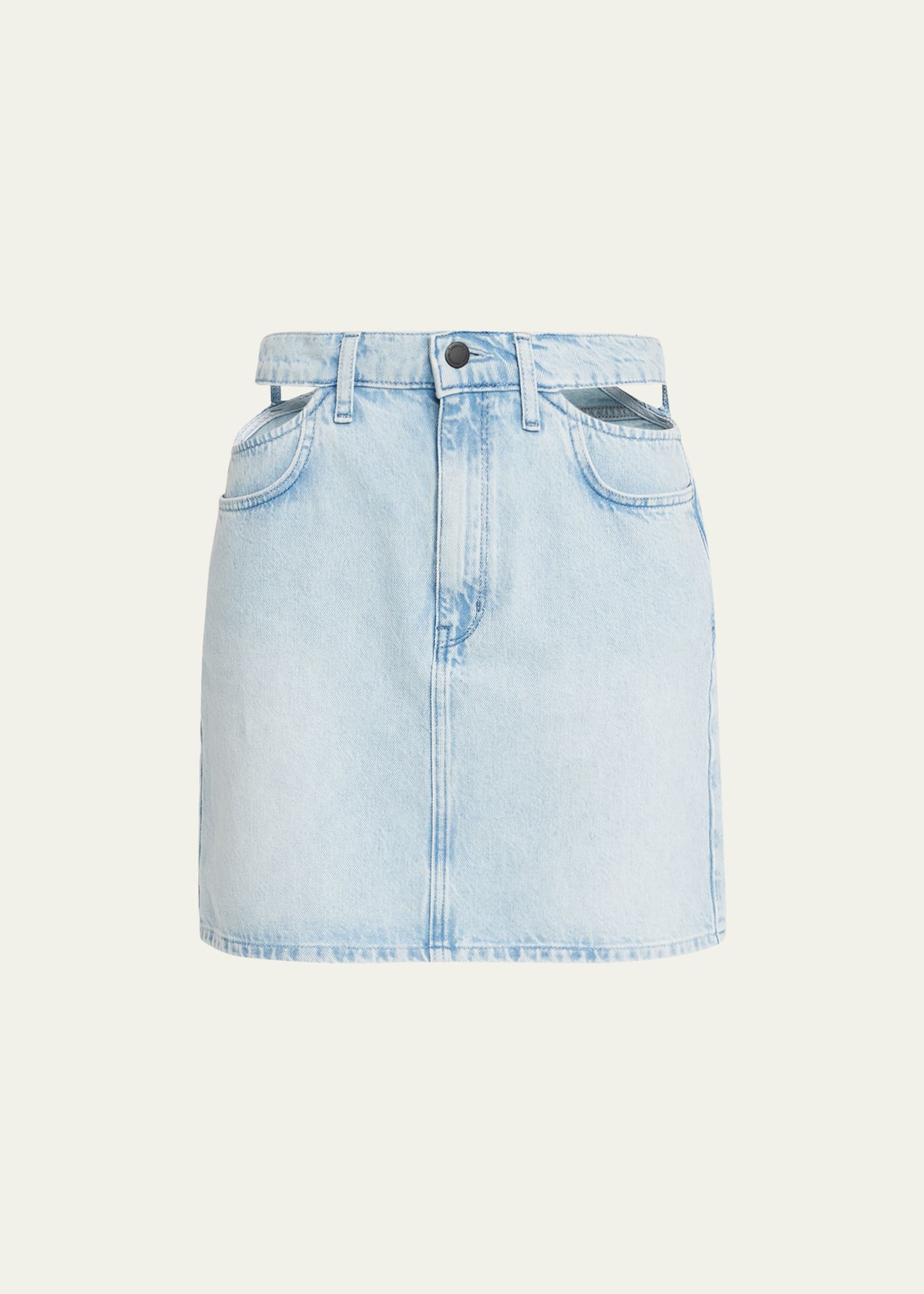Shop Triarchy Ms. Stone High Rise Cut-out Denim Skirt In Summer Light In