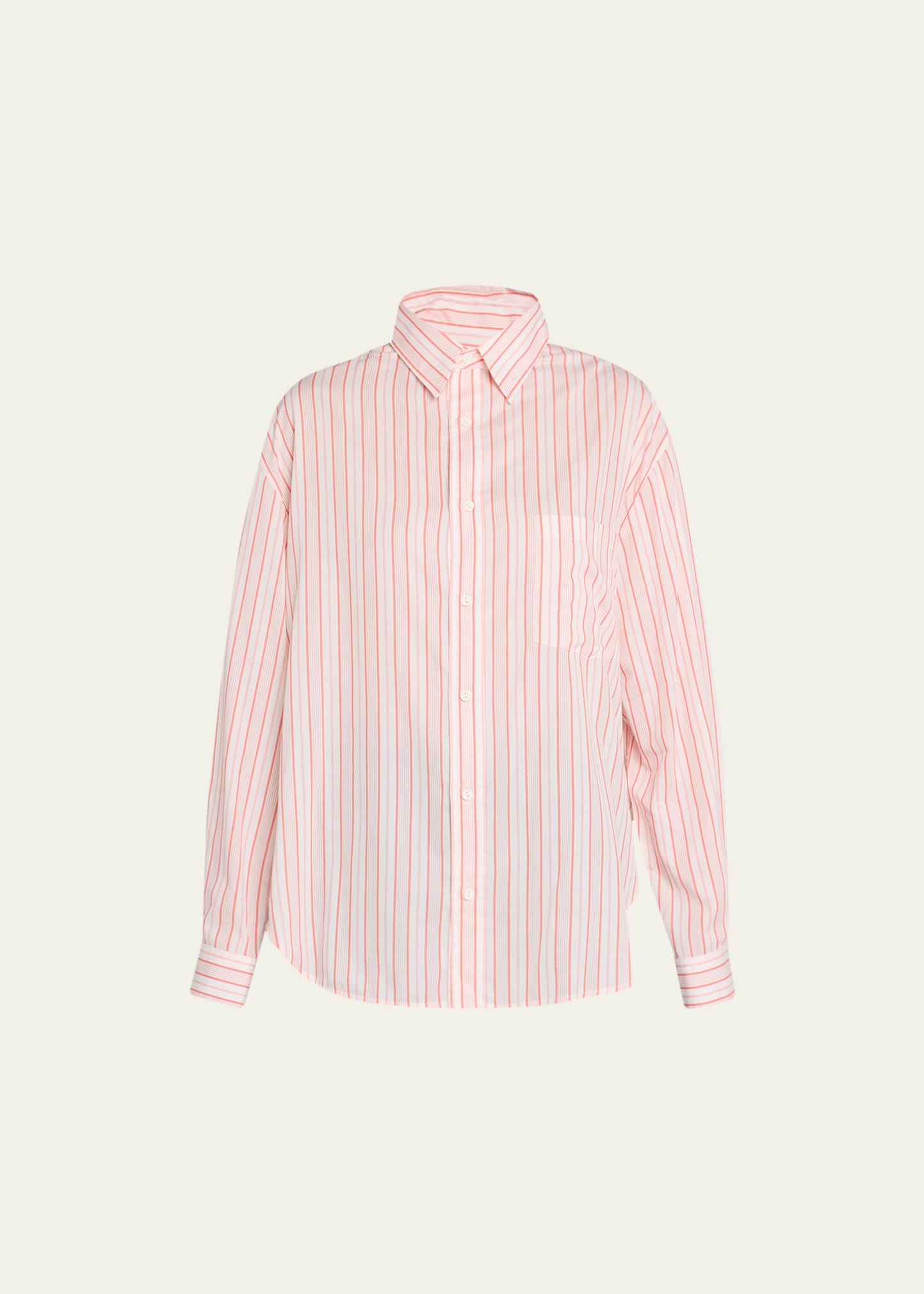 Matteau Soft Classic Striped Shirt In Tangelo