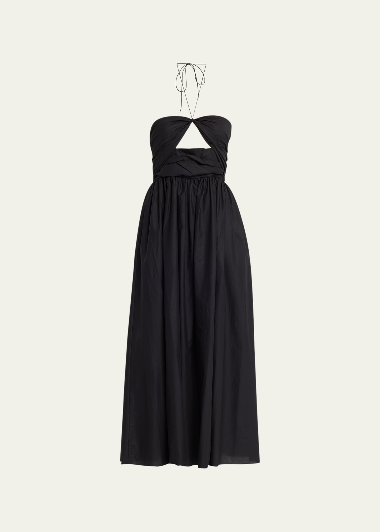 Matteau Halterneck Cut-out Cotton Dress In Black