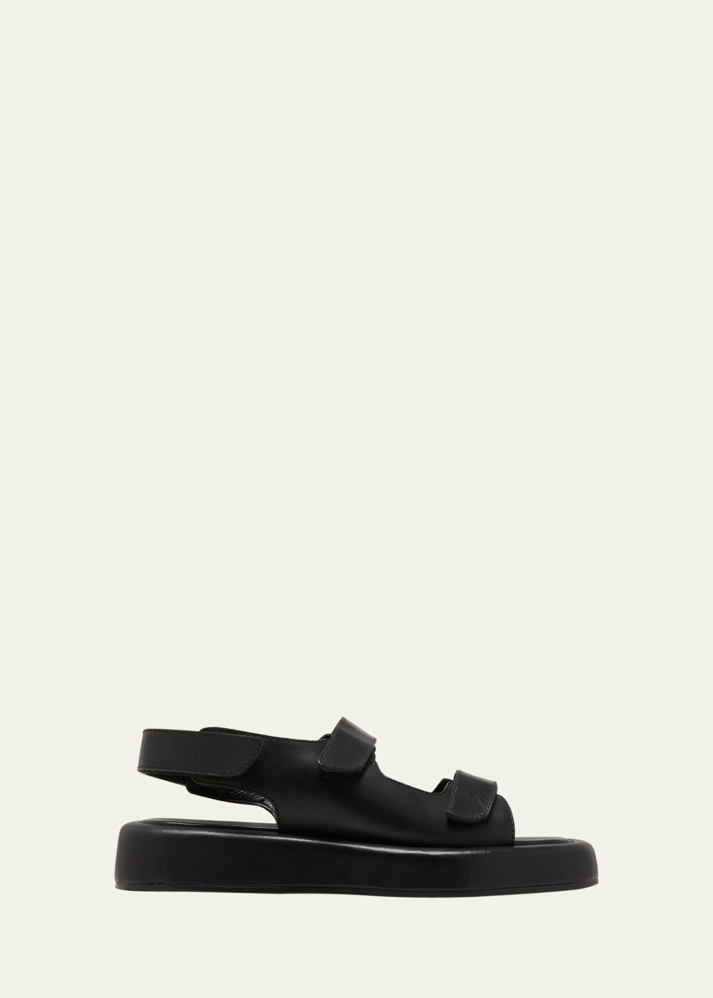 Loeffler Randall Blaise Leather Platform Sandals In Black