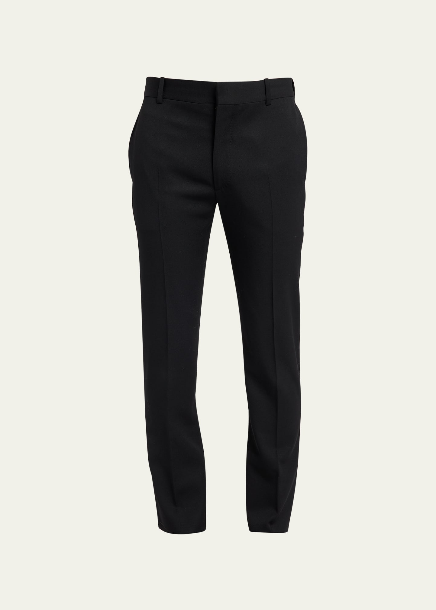 Alexander McQueen Men's Wool Grain de Poudre Slim Trousers