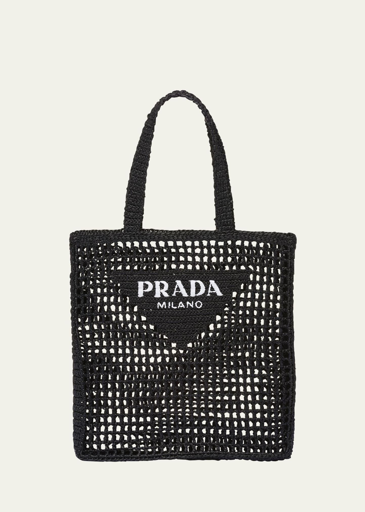 Prada Logo Handbag In F0002 Nero