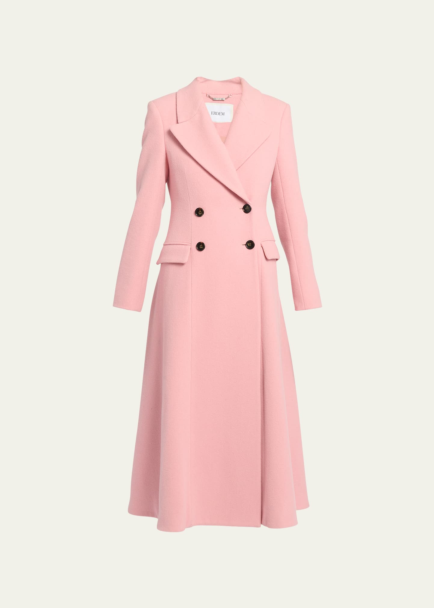 ERDEM DOUBLE-BREASTED LONGLINE WOOL COAT