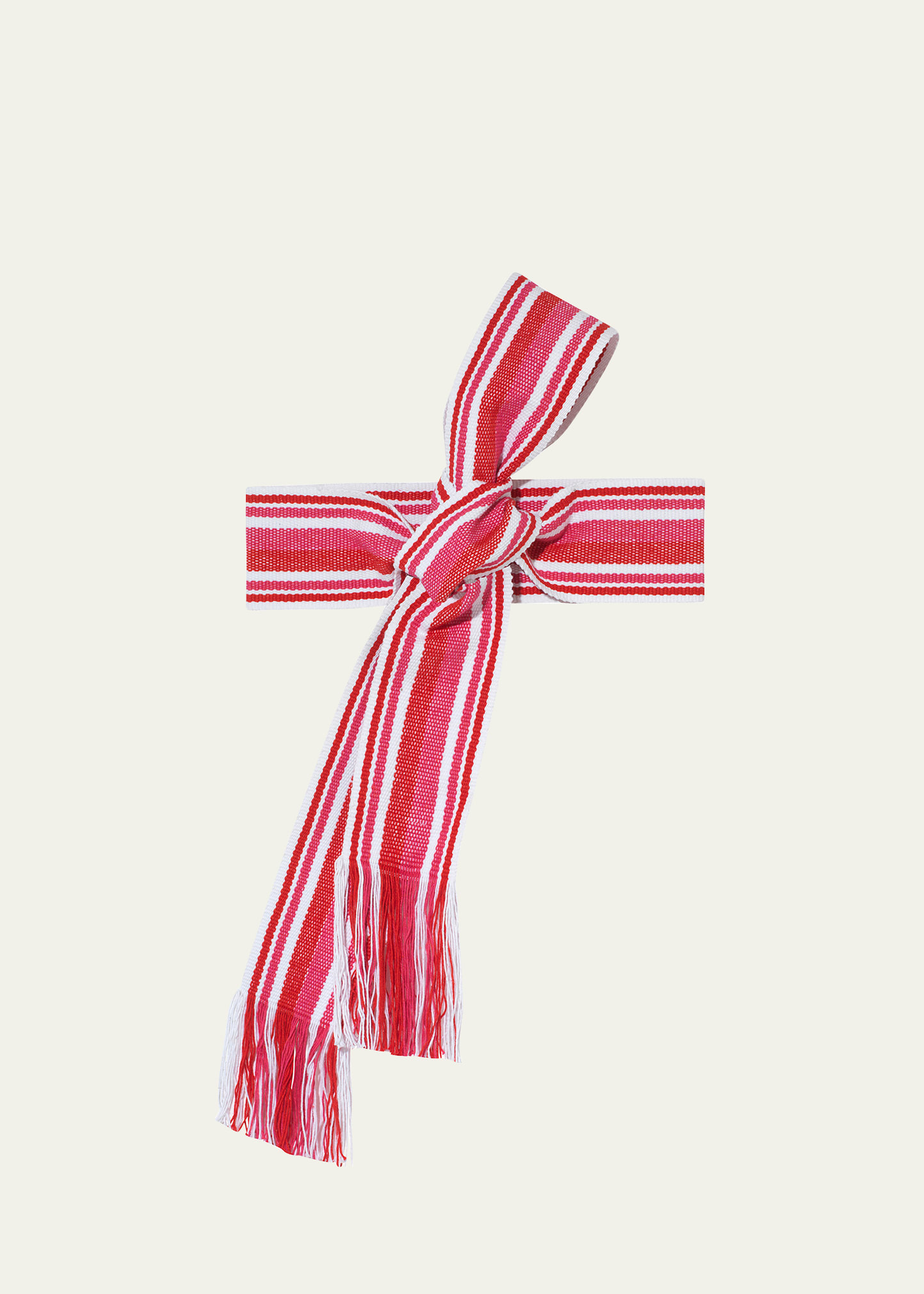 Pippa Holt Handwoven Stripe Wrap Belt In Red