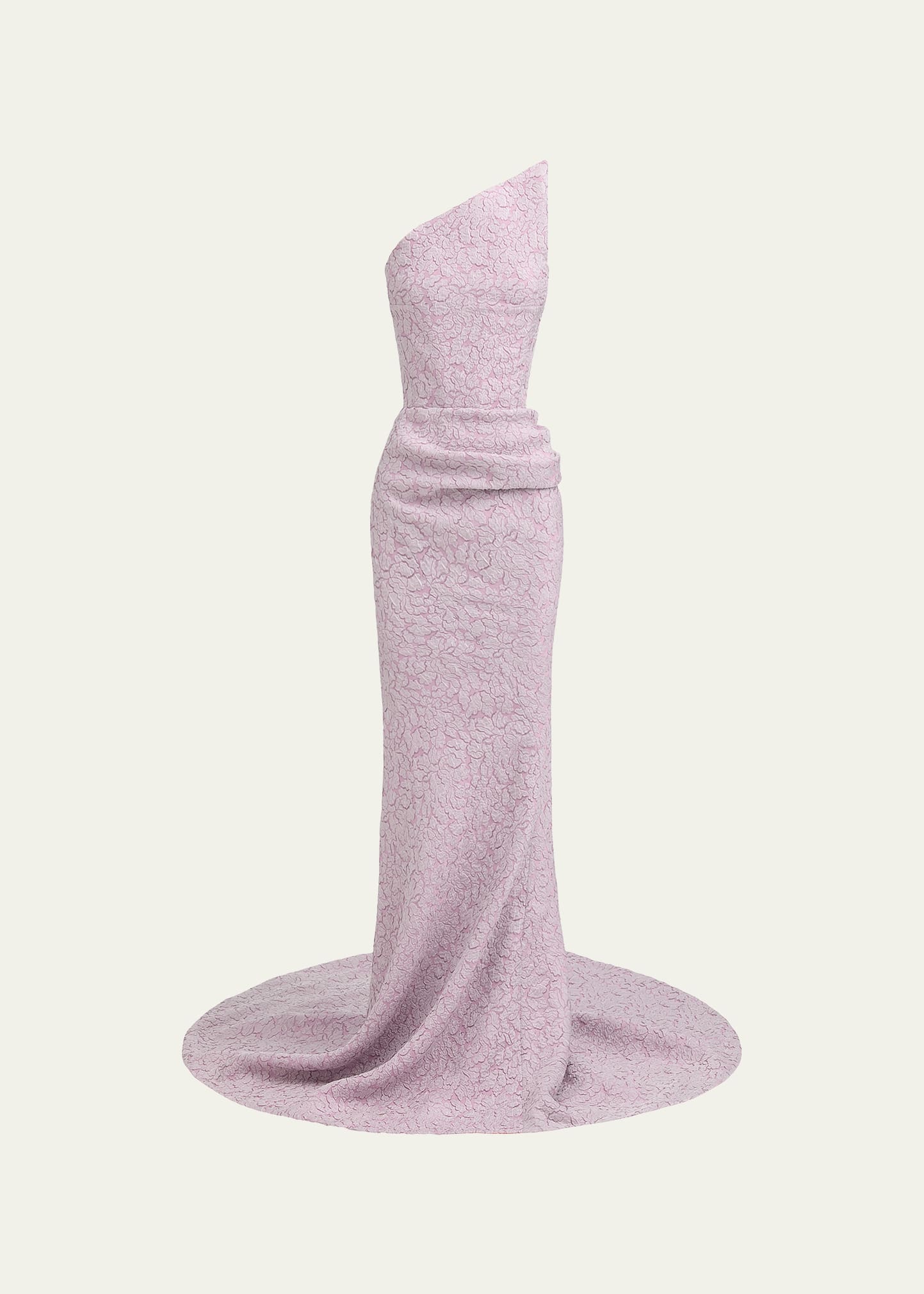 Dare Asymmetric Strapless Jacquard Gown