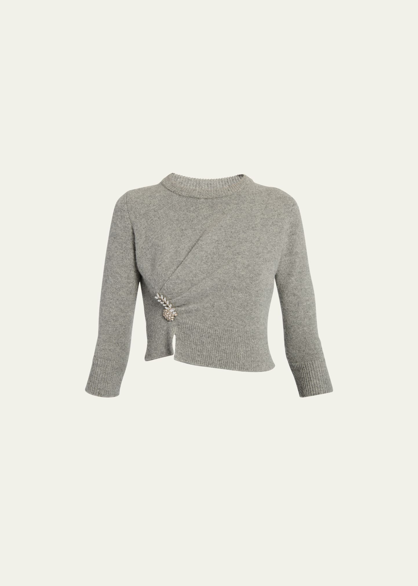 Wool Knit Jumper with Draped Front Detail