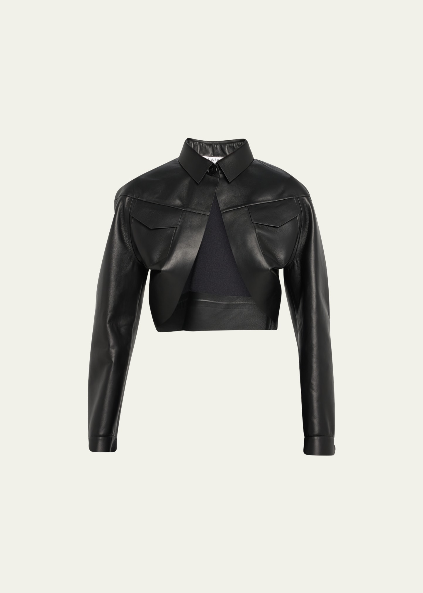 ALAIA Cropped Leather Shrug Jacket Smart Closet