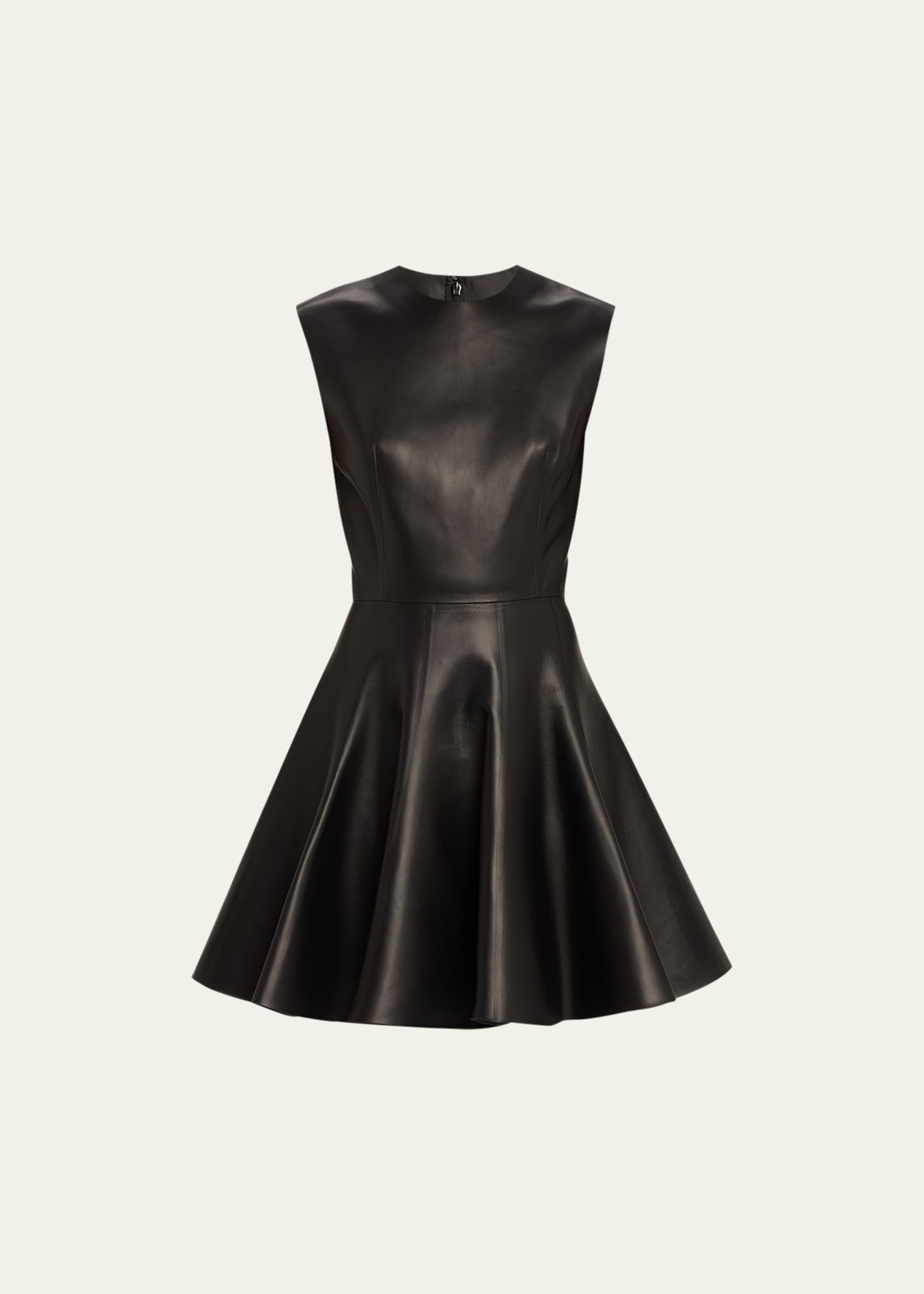 Alaïa Leather Minidress In Noir Alaia