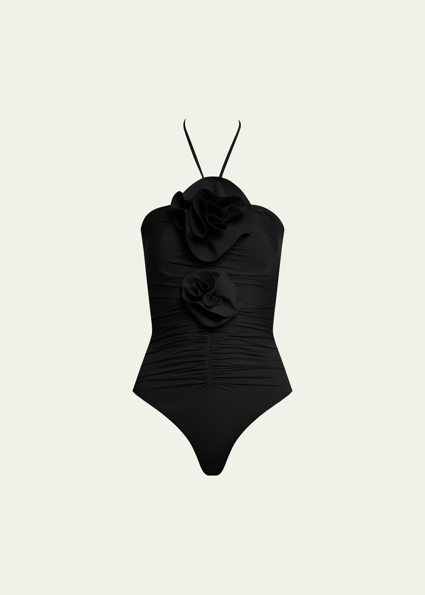 Shop Maygel Coronel Solana Halter One-piece Swimsuit In Black