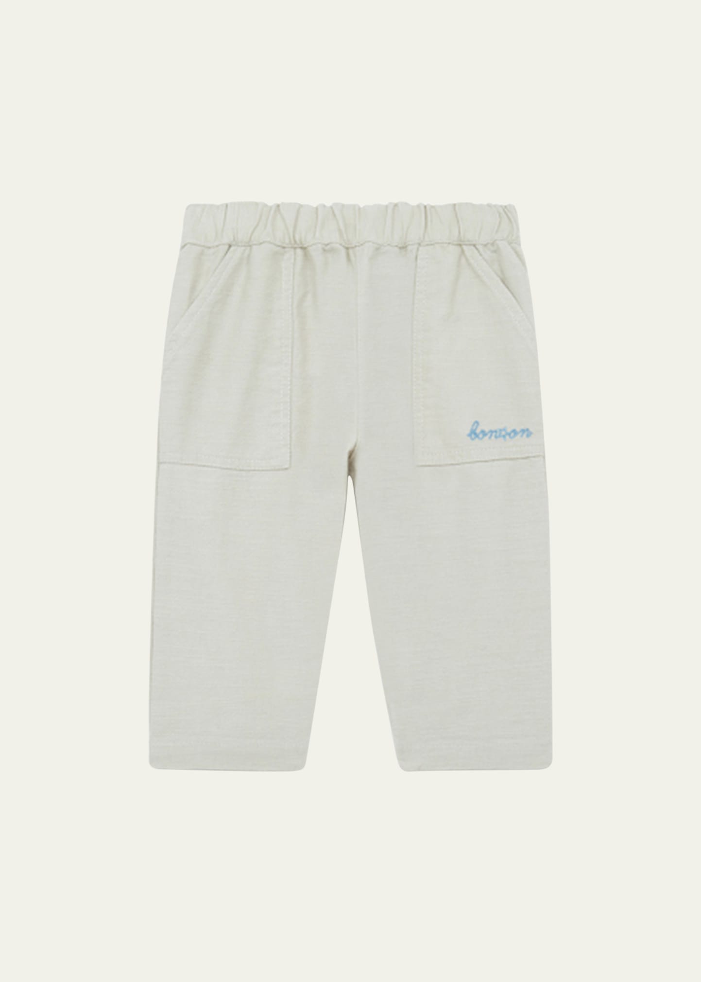 Bonton Boy's Embroidered Cotton Pants, Size 6M-3