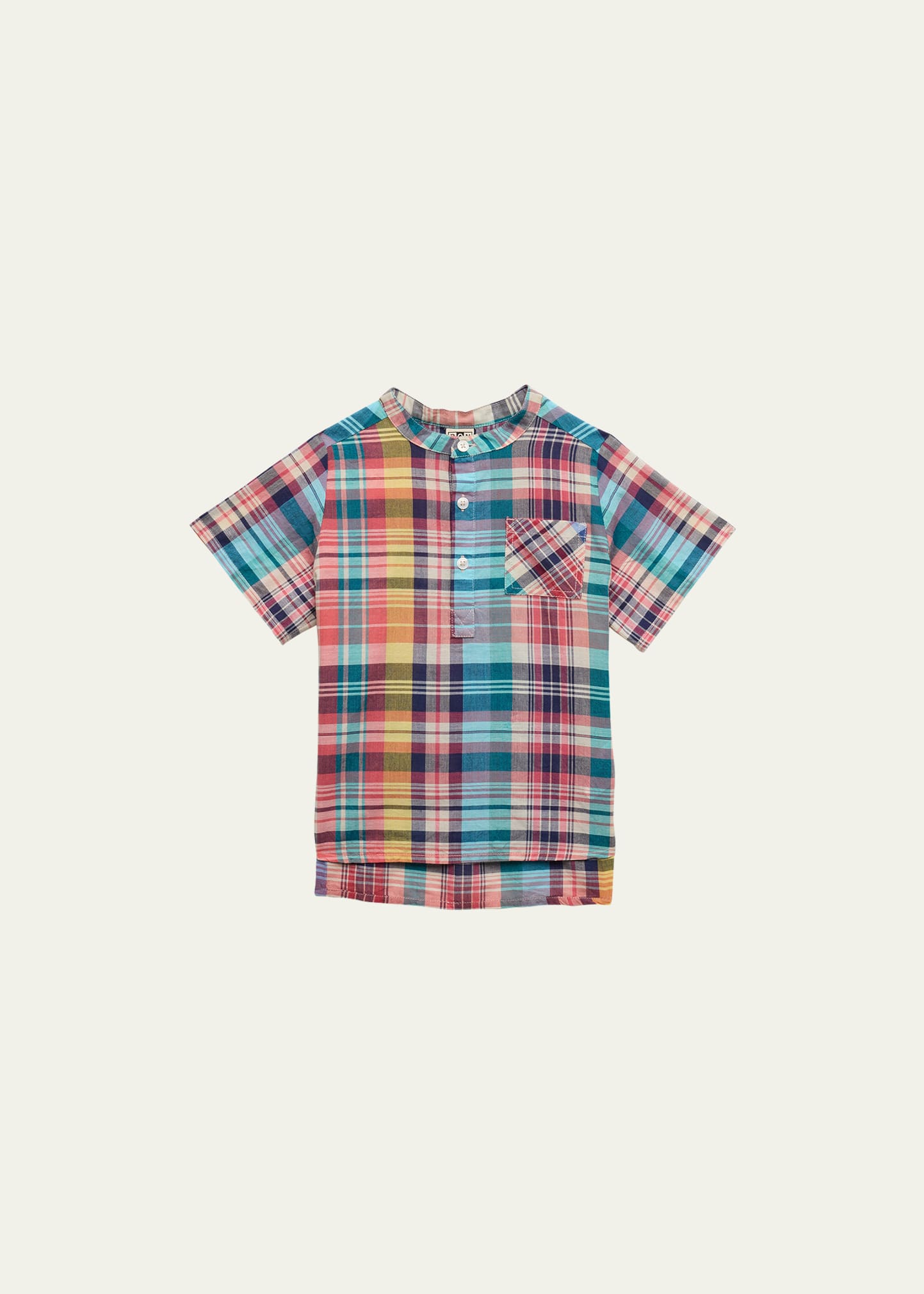 Bonton Boy's Plaid-Print Shirt, Size 6M-12