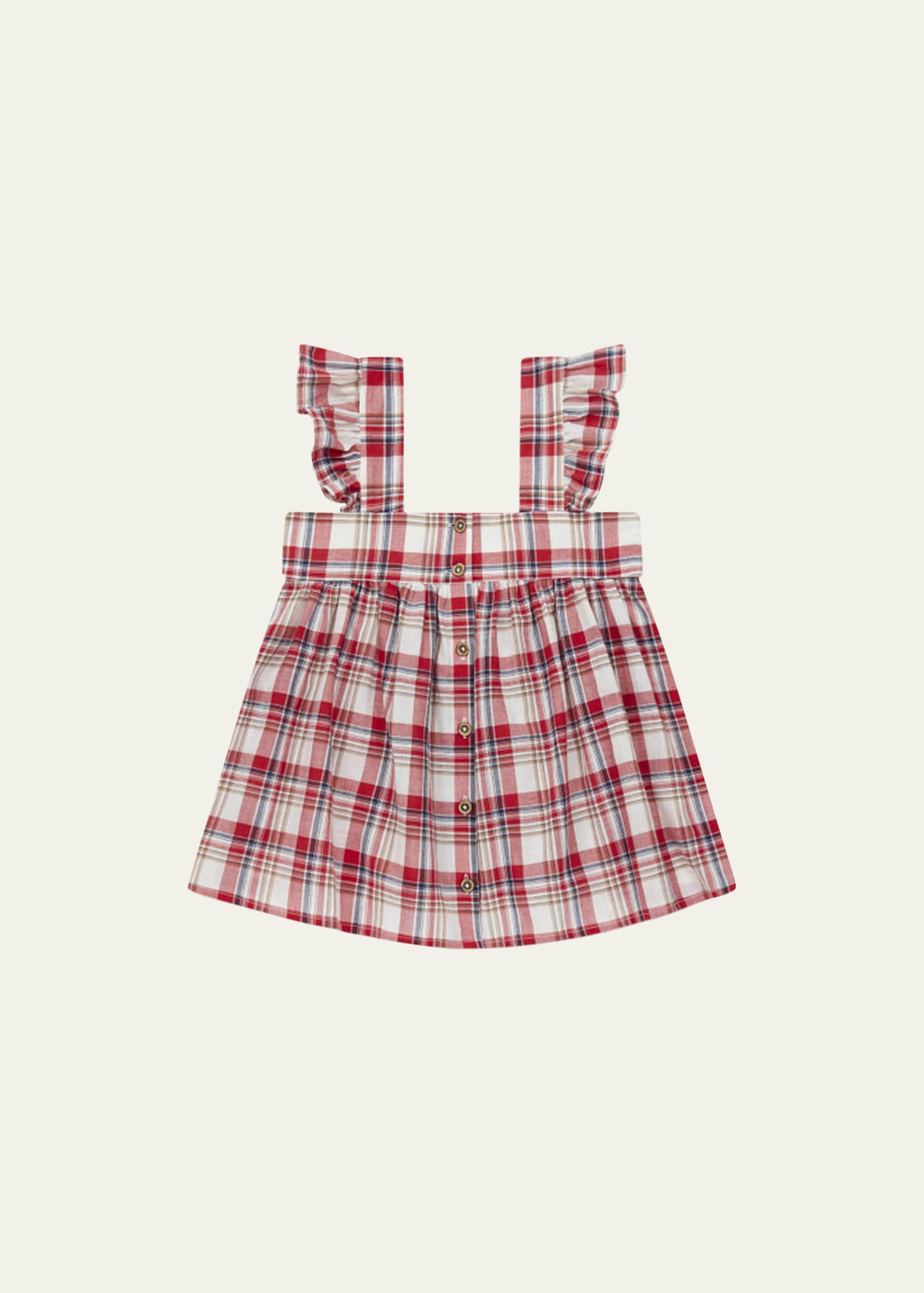 Bonton Girl's Plaid-Print Sleeveless Top, Size 4-12