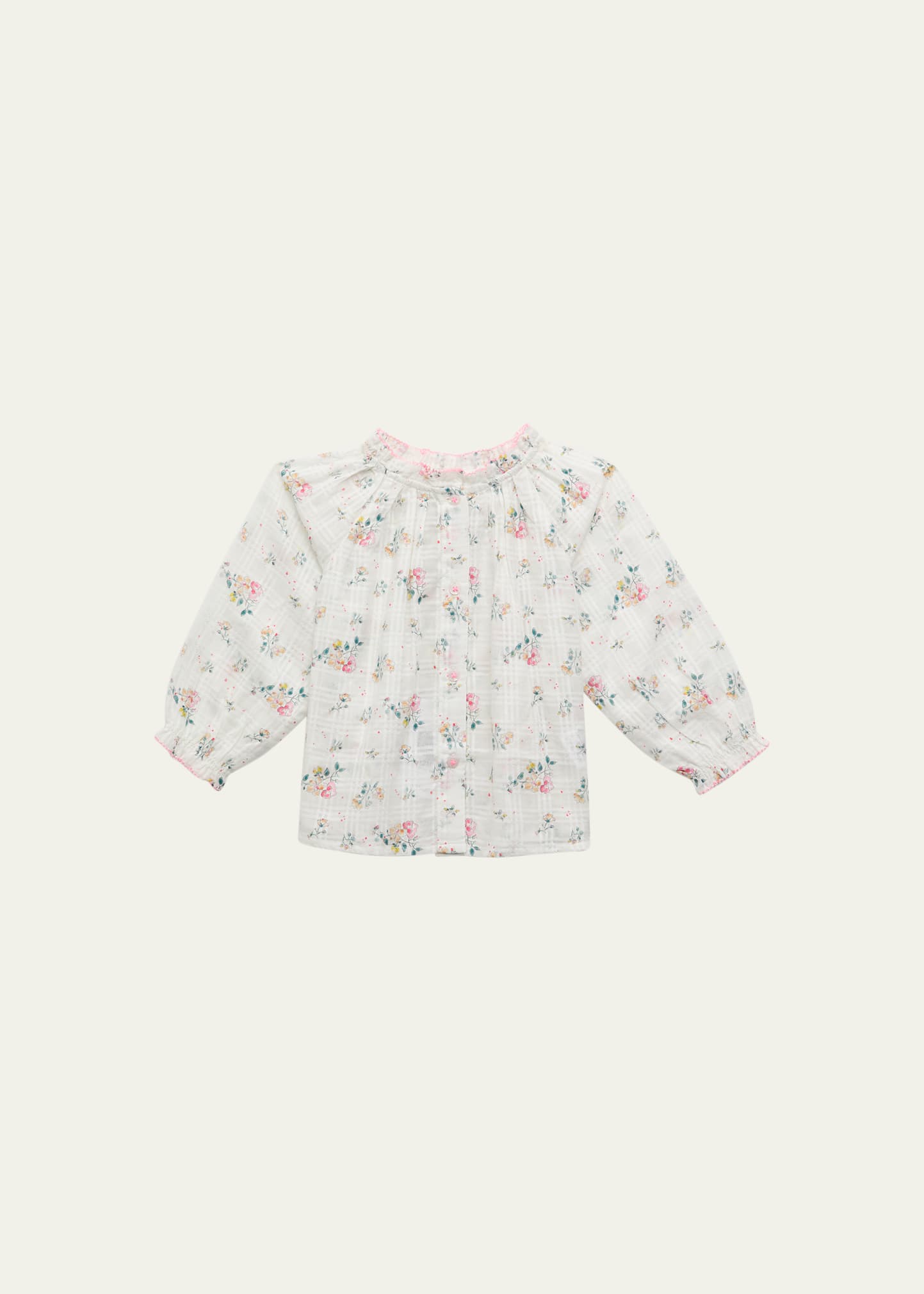 Bonton Girl's Floral-Print Blouse, Size 3M-18M