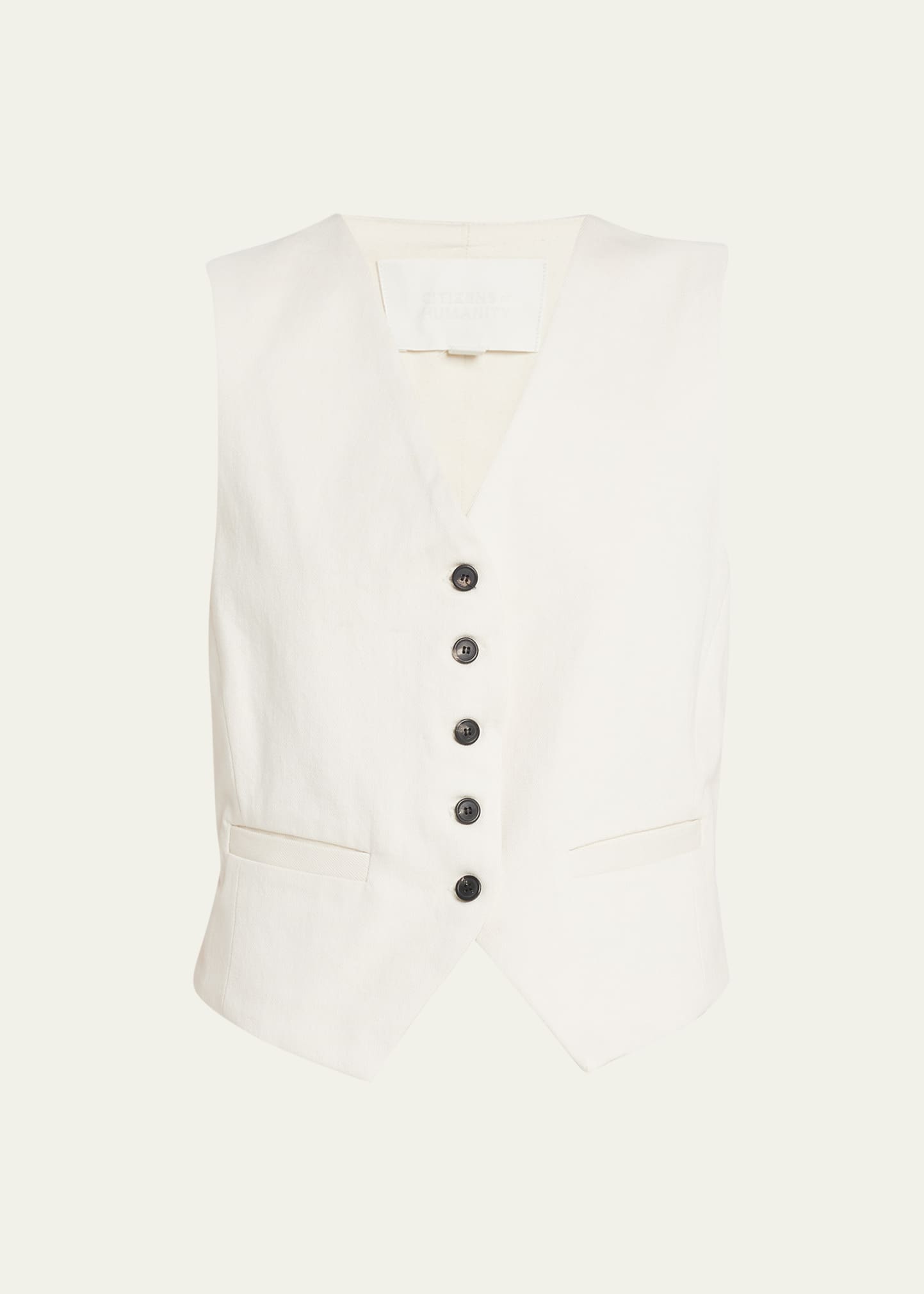 Citizens Of Humanity Sierra Tailored Crop Vest In Marzipan Cream