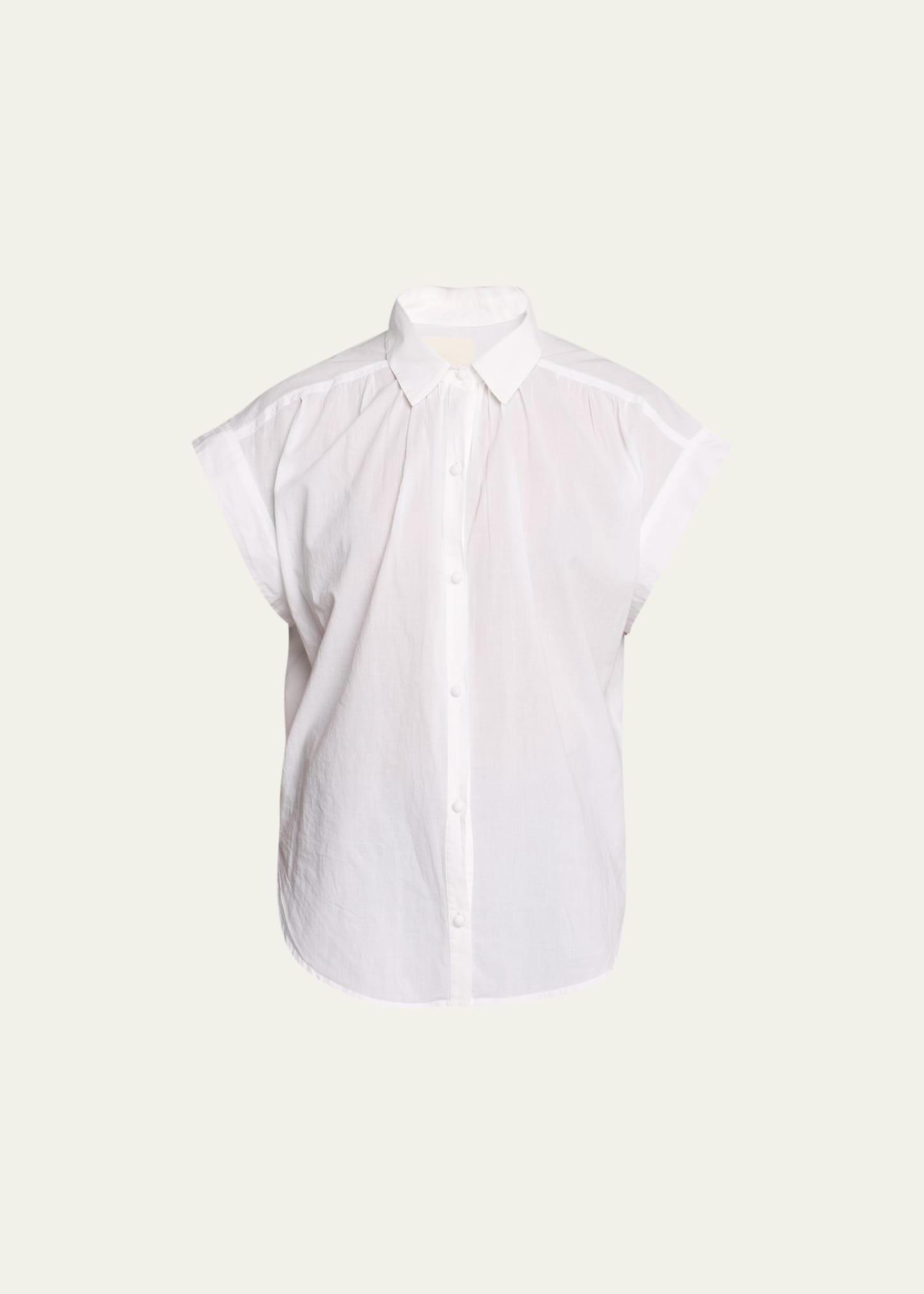 Penny Cotton Draped Button-Front Blouse