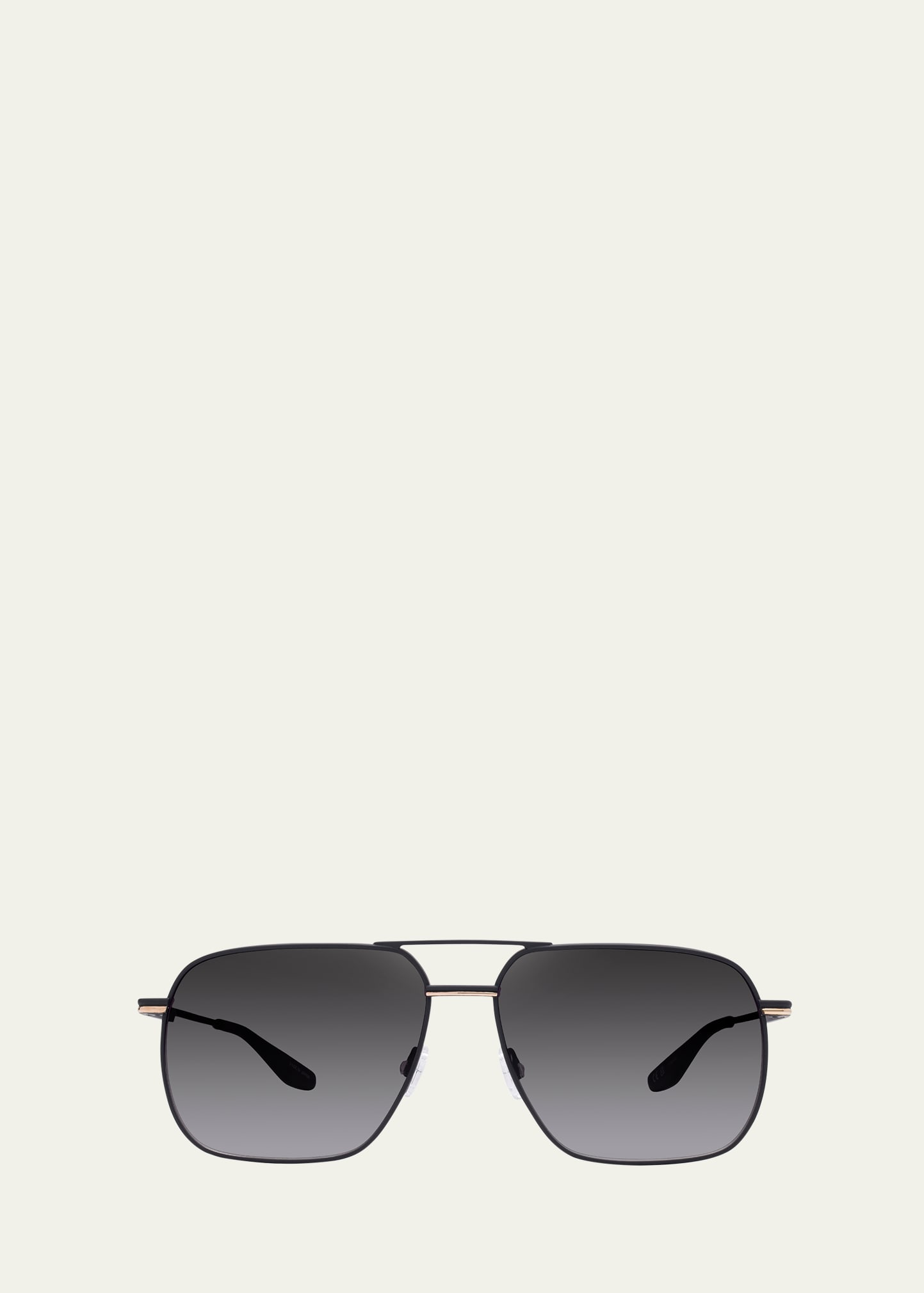 Barton Perreira Men's 007 Legacy Royale Navigator 61mm Sunglasses In Black Satin/gold/