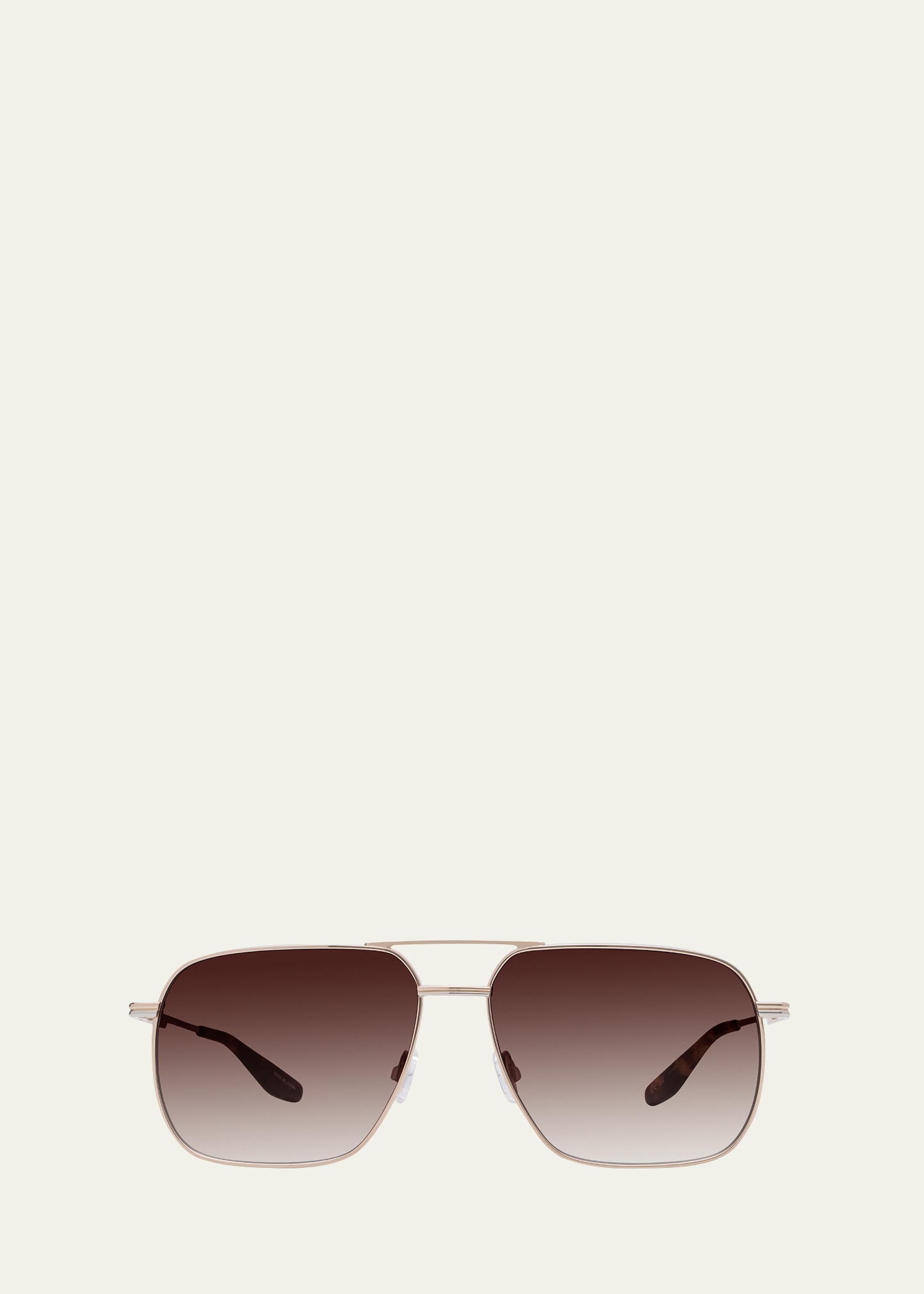 Barton Perreira Men's Royale Titanium Aviator Sunglasses In Gold/silver/smoke