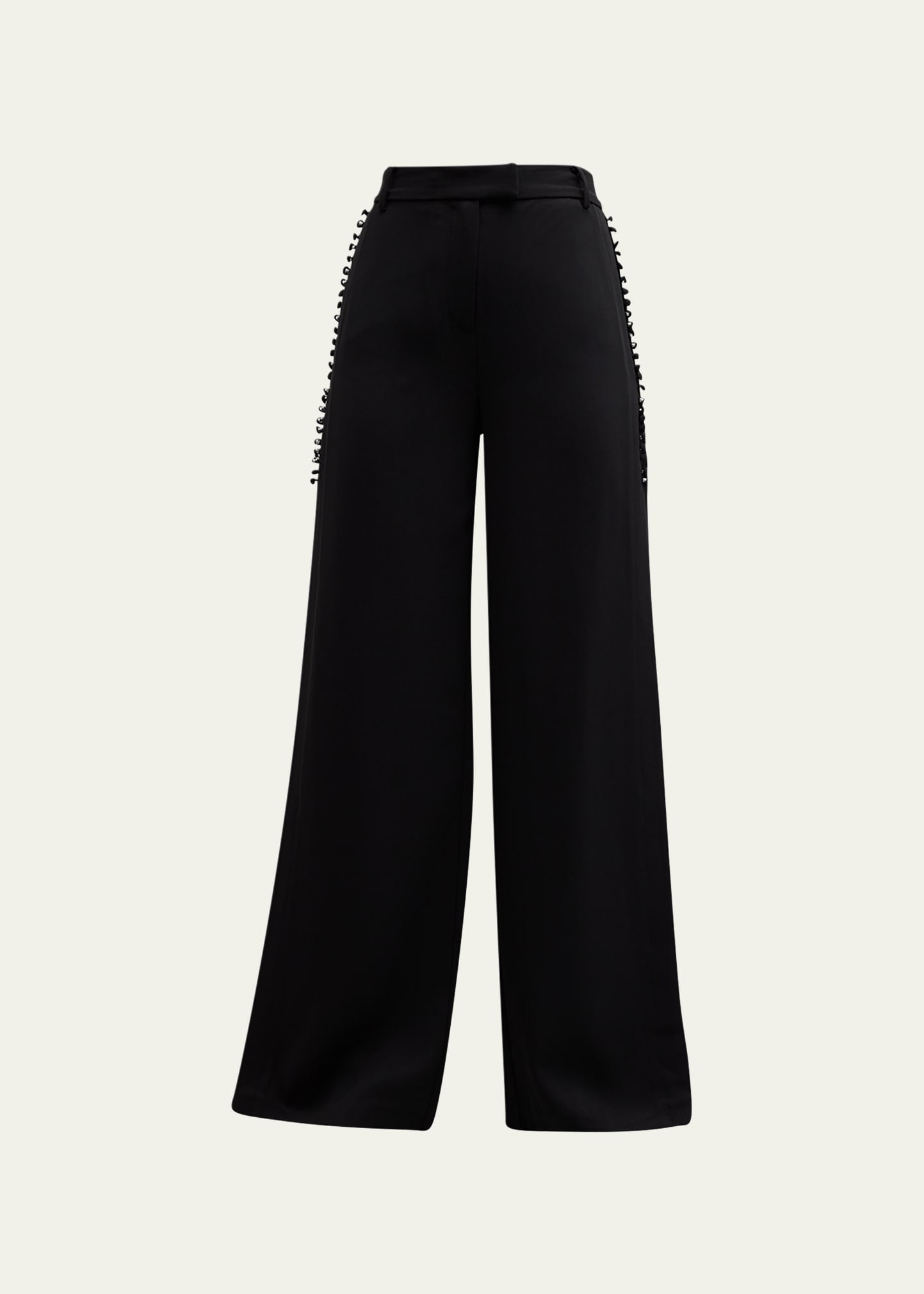 Simkhai Blossom Pleated Wide-leg Pants In Black