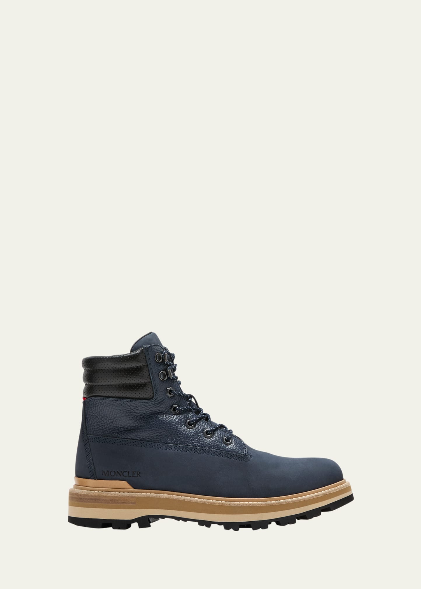 Moncler Men's Peka Suede-leather Hiking Boots In Navy