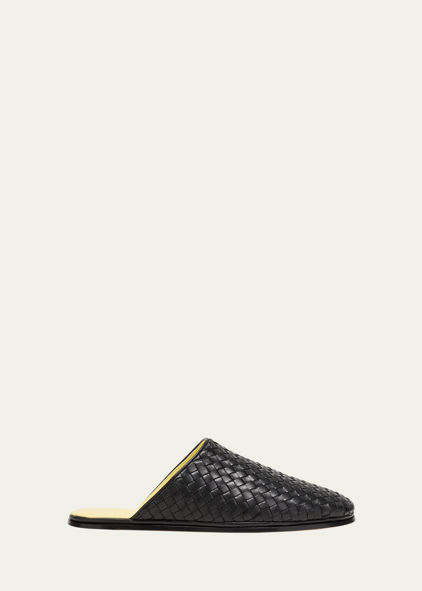 Bottega Veneta Black Sunday Slippers In Black-pineapple