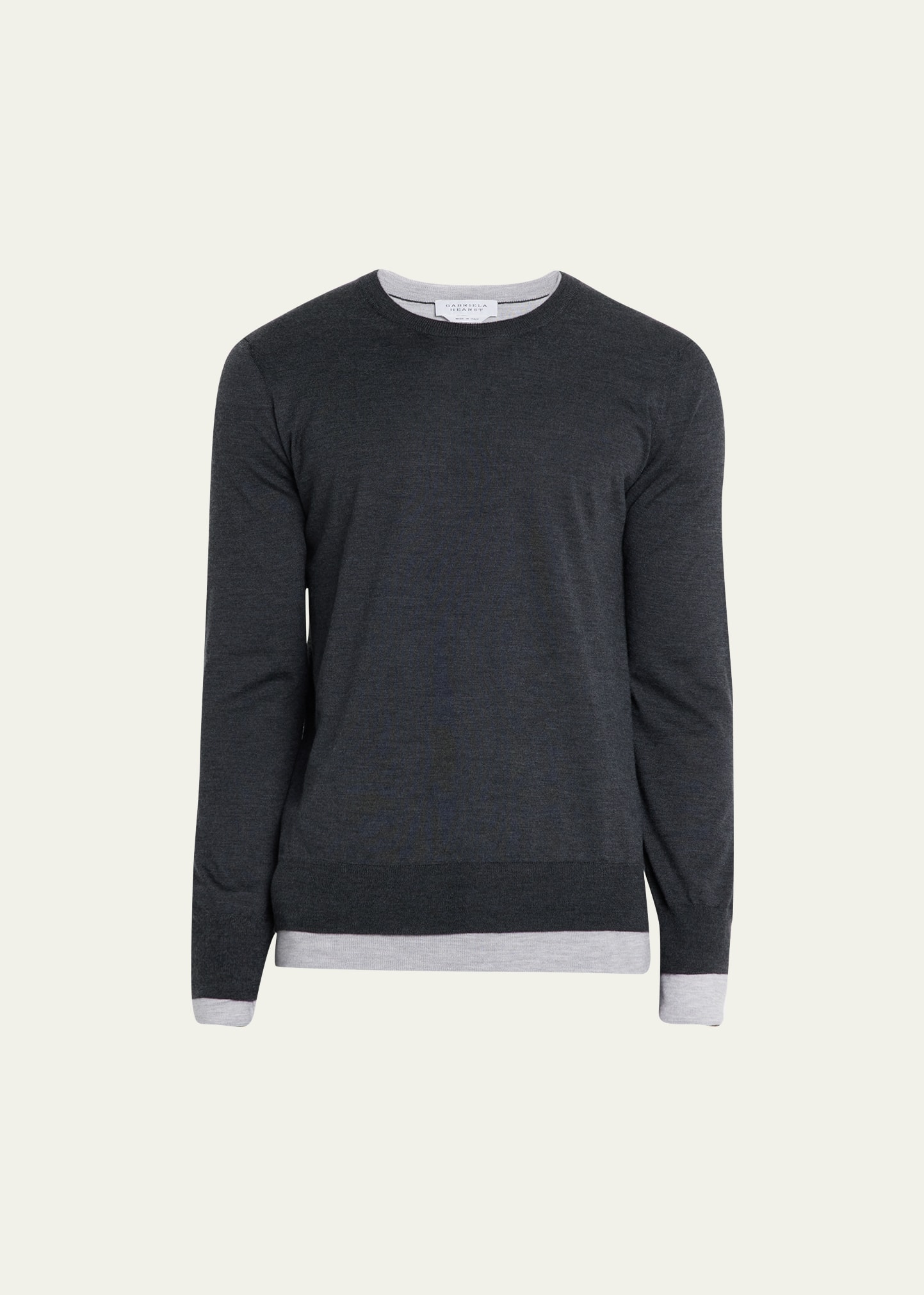 Gabriela Hearst Navy Wells Reversible Sweater In Charcoalheather G