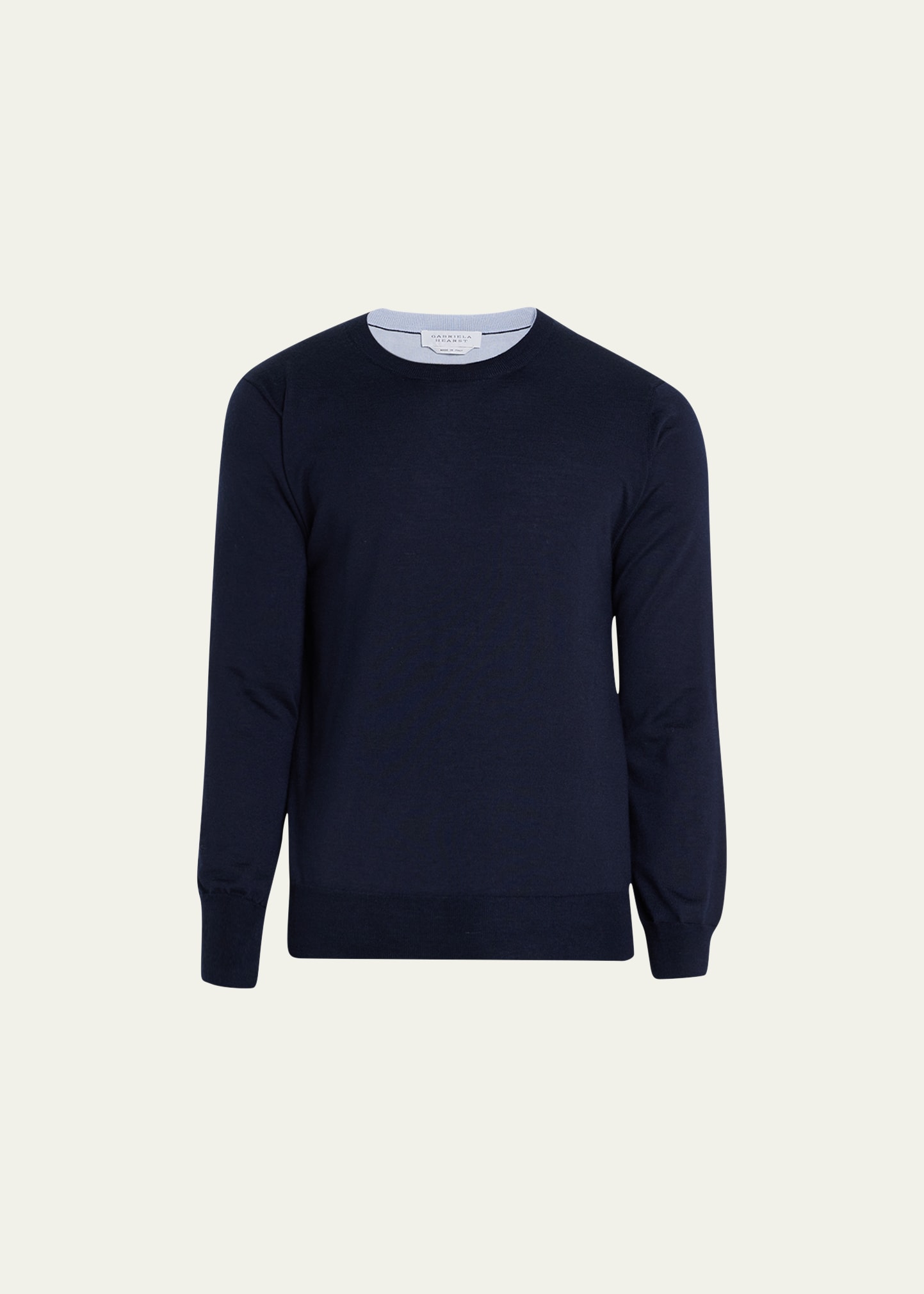 Gabriela Hearst Men's Wells Cashmere-silk Reversible Pullover Sweater In Navyhalogen Blue