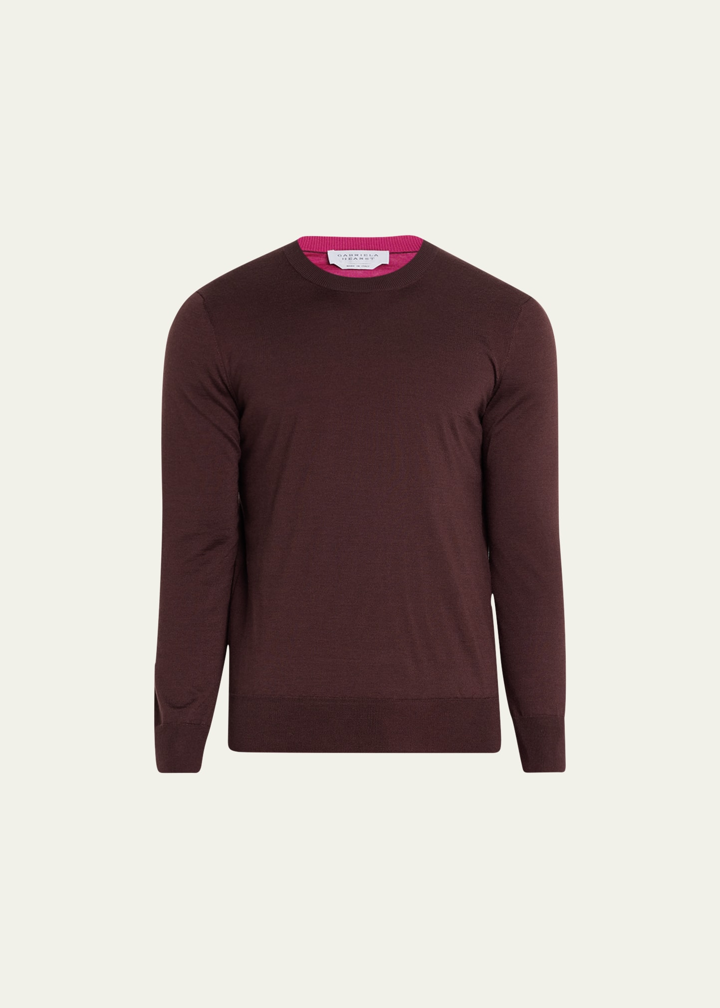 Gabriela Hearst Men's Wells Cashmere-silk Reversible Pullover Sweater In Deep Bordeauxfusc