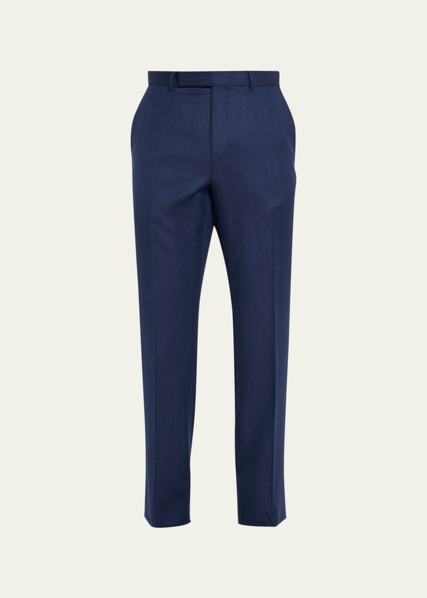 Men's Flat-Front Wool Twill Pants