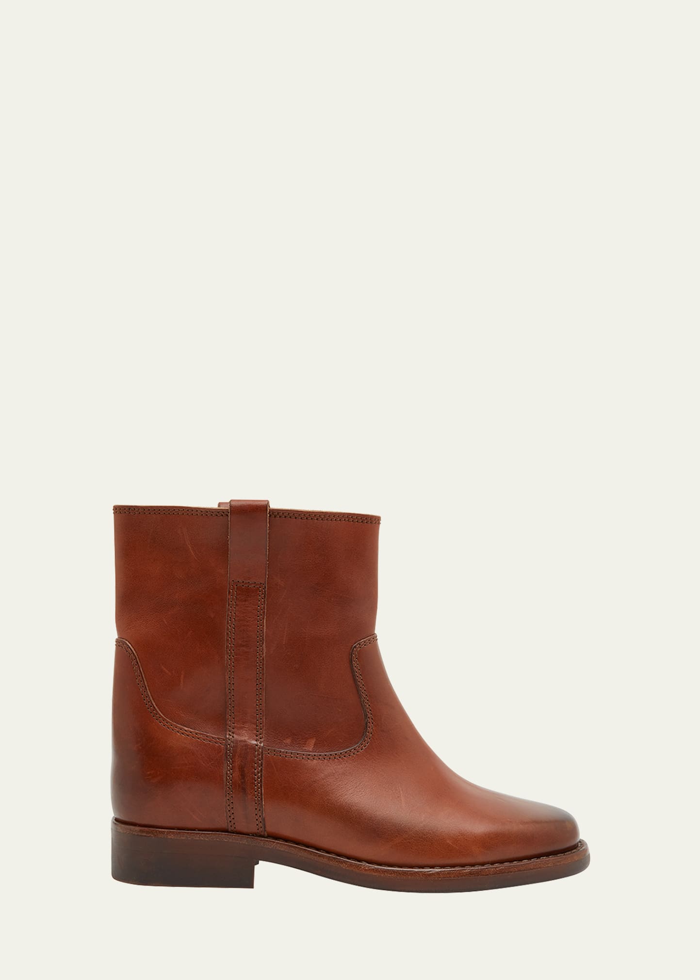 Isabel Marant Susee Leather Ankle Booties In Cognac