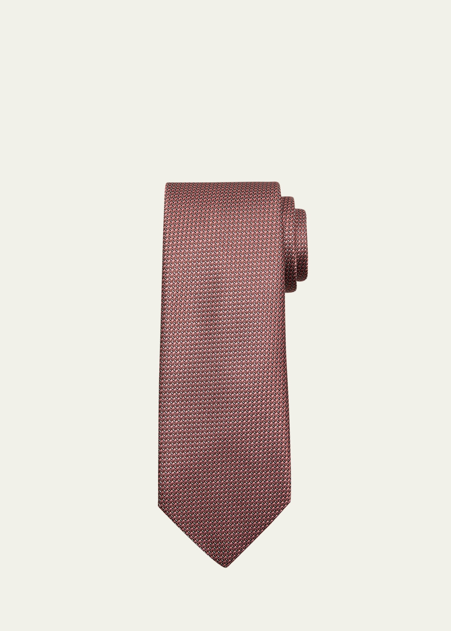 Brioni Men's Textured Solid Silk Tie In Rose